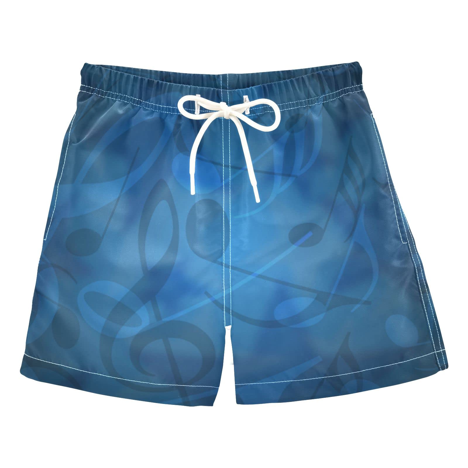 AMICHIC Boys Quick Dry Swim Trunks with Music Print - Toddler Bathing Suits for Kids 2-8 Years | Beach, Pool & Summer Water Play