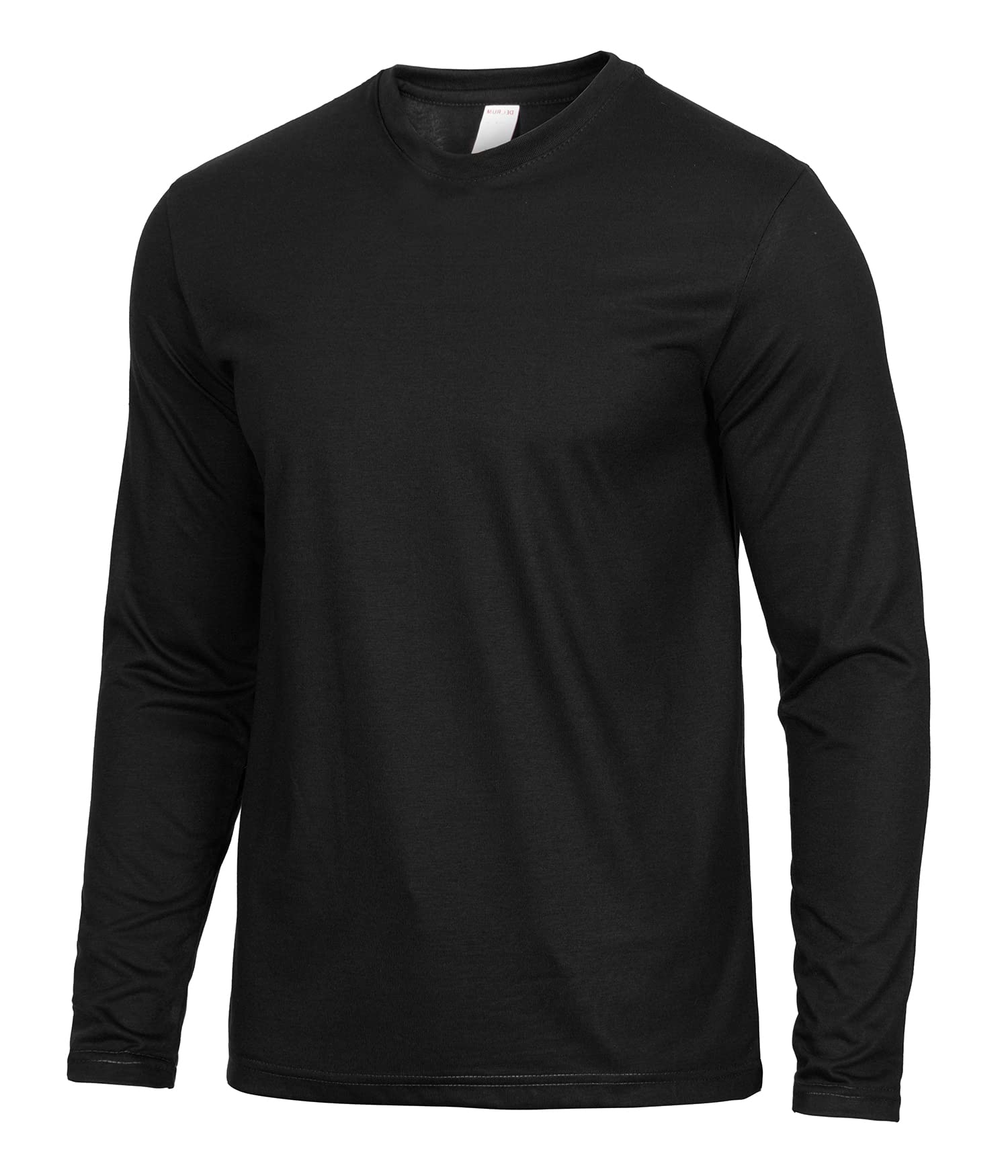 Decrum Men's Long Sleeve Crew Neck T-Shirt - Soft Casual Fashion Full Sleeve Cotton Tee for Everyday Wear, Work & Outdoor Activities