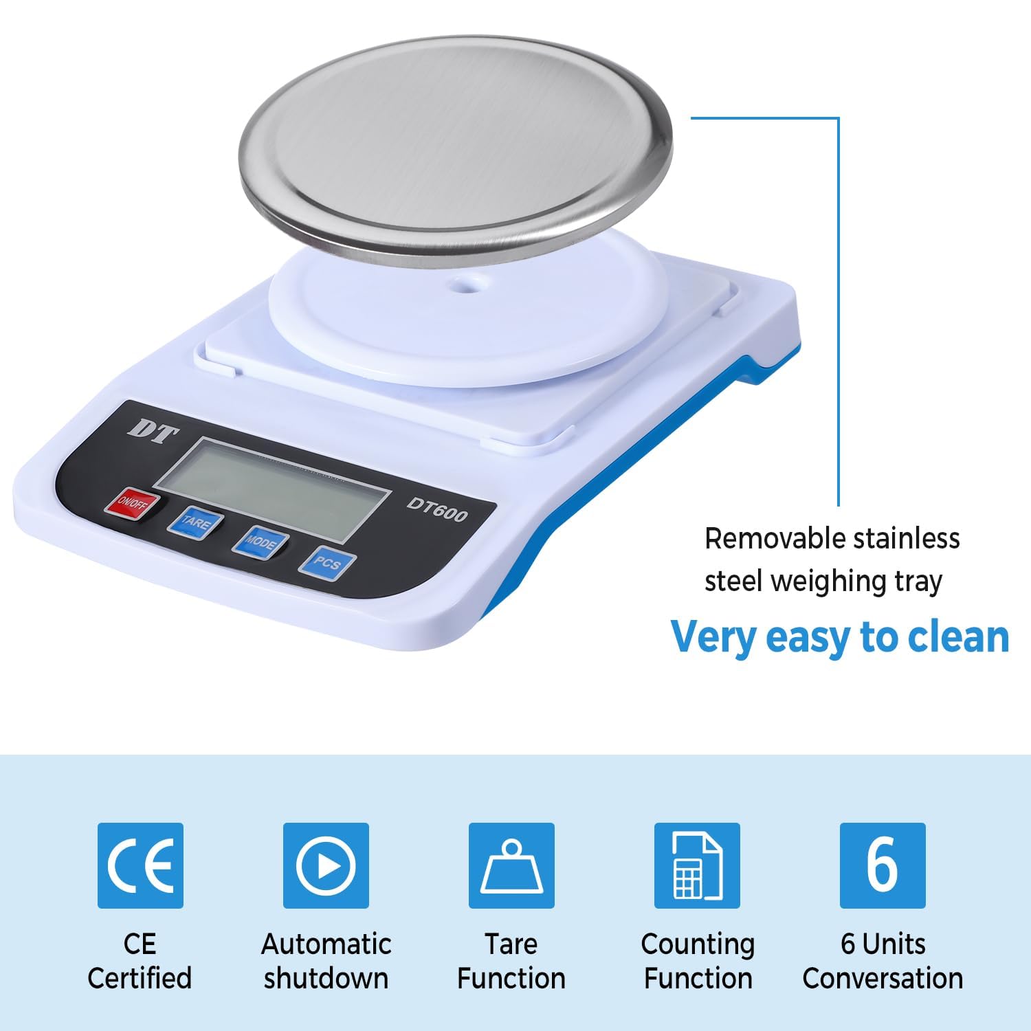 Precision Digital Lab Scale 1000g x 0.01g - Scientific Analytical Balance for Jewelry, Laboratory & Research - Perfect for Weighing Chemicals, Gemstones & Small Samples