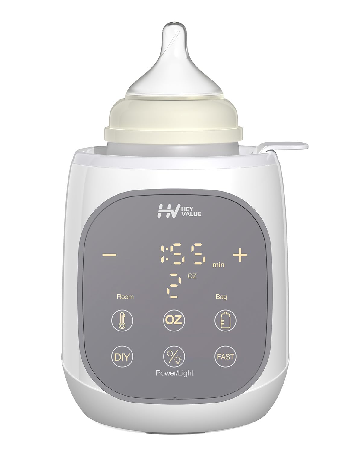 HEYVALUE 12-in-1 Fast Baby Bottle Warmer with Temperature Control - Electric Water Bath Warmer for Breast Milk, Formula & All Bottles - Auto Shut Off, 24H Keep Warm, Sterilize & Memory Function - Perfect for Night Feeding, Travel & Daycare Use