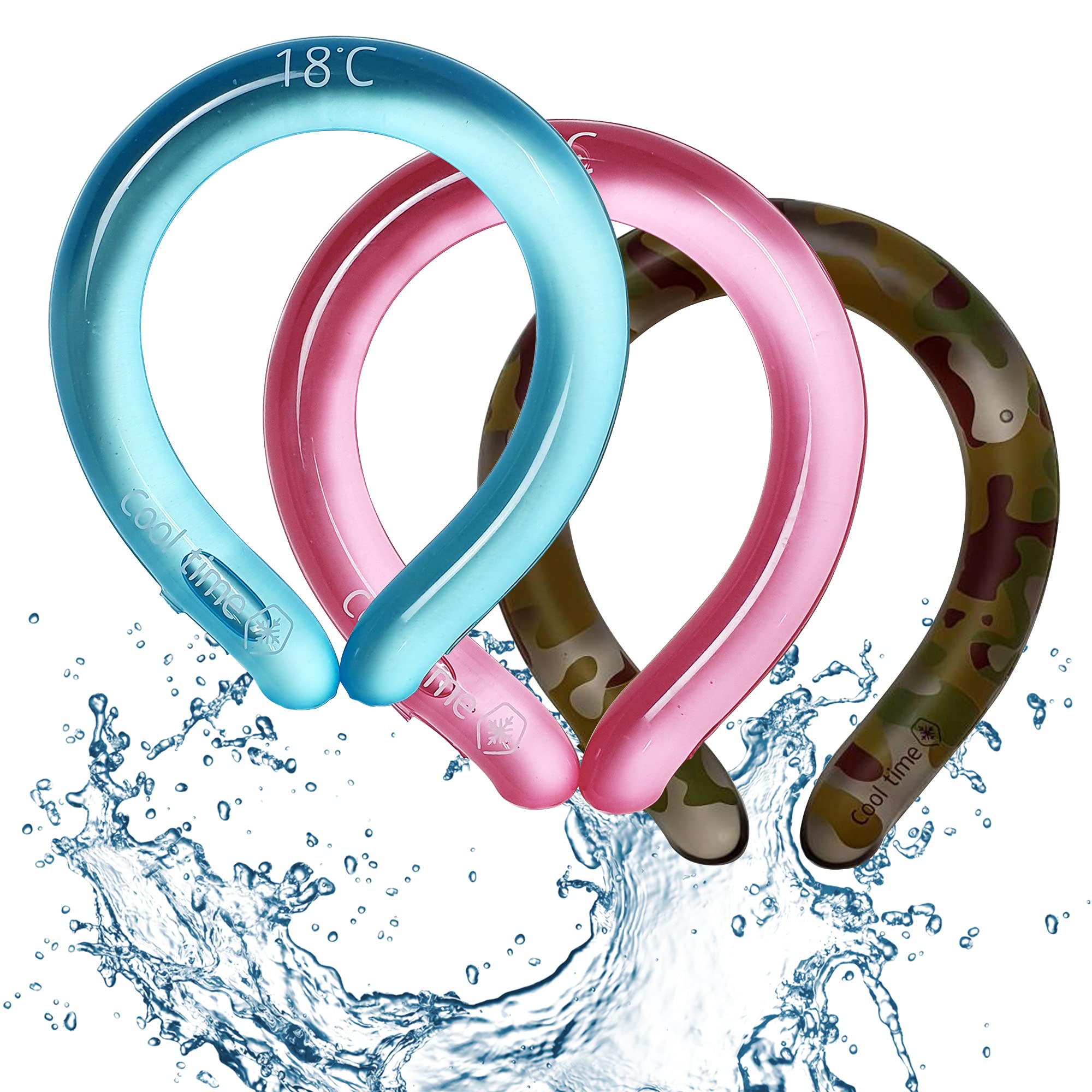 Cooling Neck Wrap for Summer - 3 Pack Reusable Ice Gel Neck Tubes | Hands-Free Cooling Relief for Hot Weather, Hot Flashes & Fever | Perfect for Outdoor Sports, Gardening & Heat Stress Relief