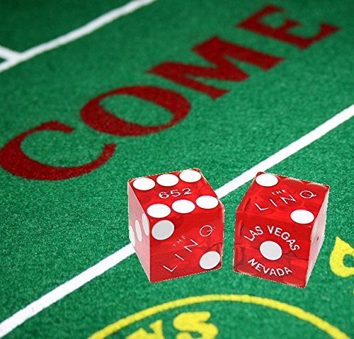 19mm Professional Craps Dice Pair with Matching Serial Numbers - Authentic Las Vegas Casino Quality, Red Polished (Linq Style) - Perfect for Casino Games, Home Practice, and Tabletop Gaming