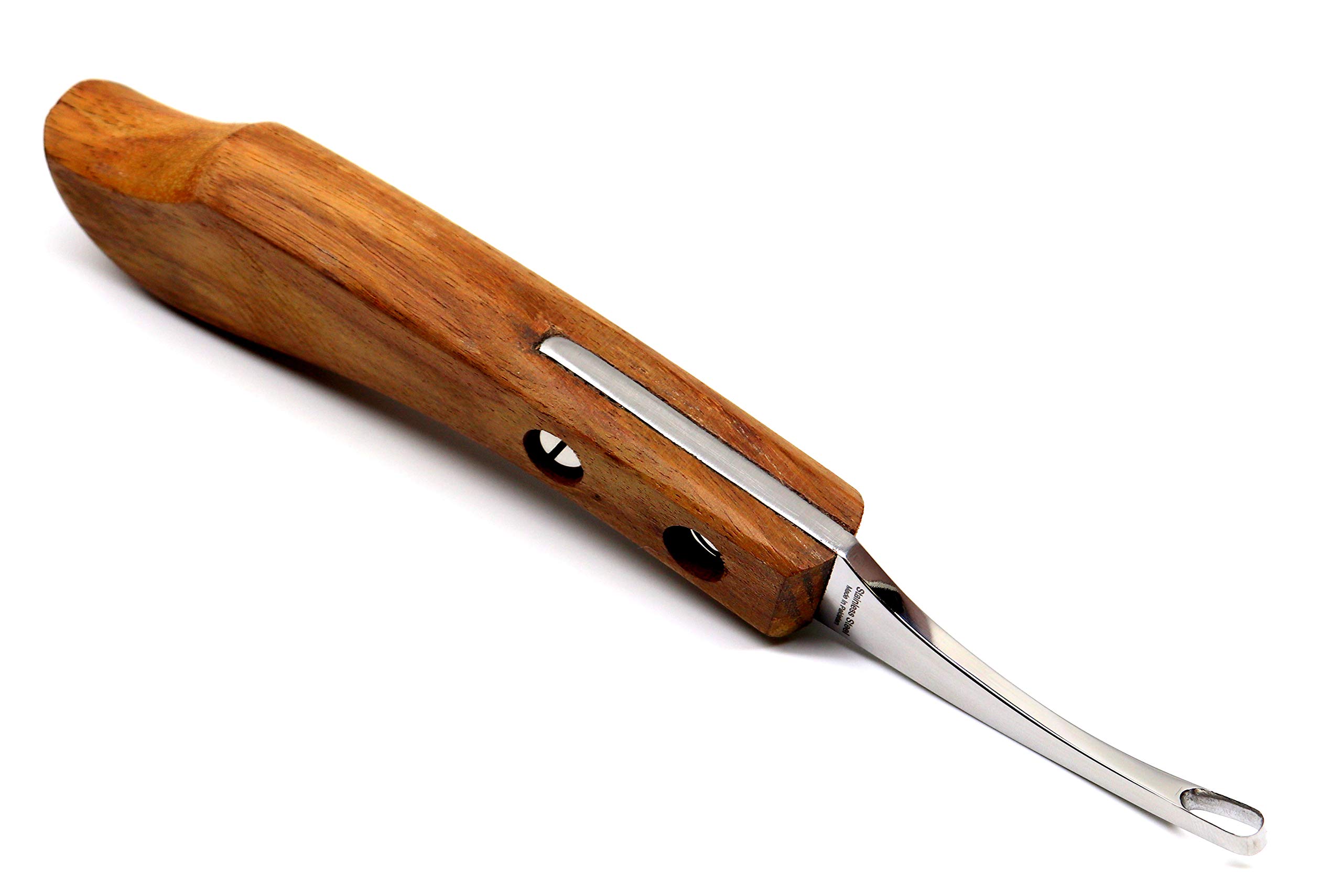 Farrier Hoof Abscess Small Loop Knife - 8 Inch Wooden Handle Tool for Horse Hoof Care - Perfect for Trimming, Cleaning & Treating Hoof Abscesses in Horses