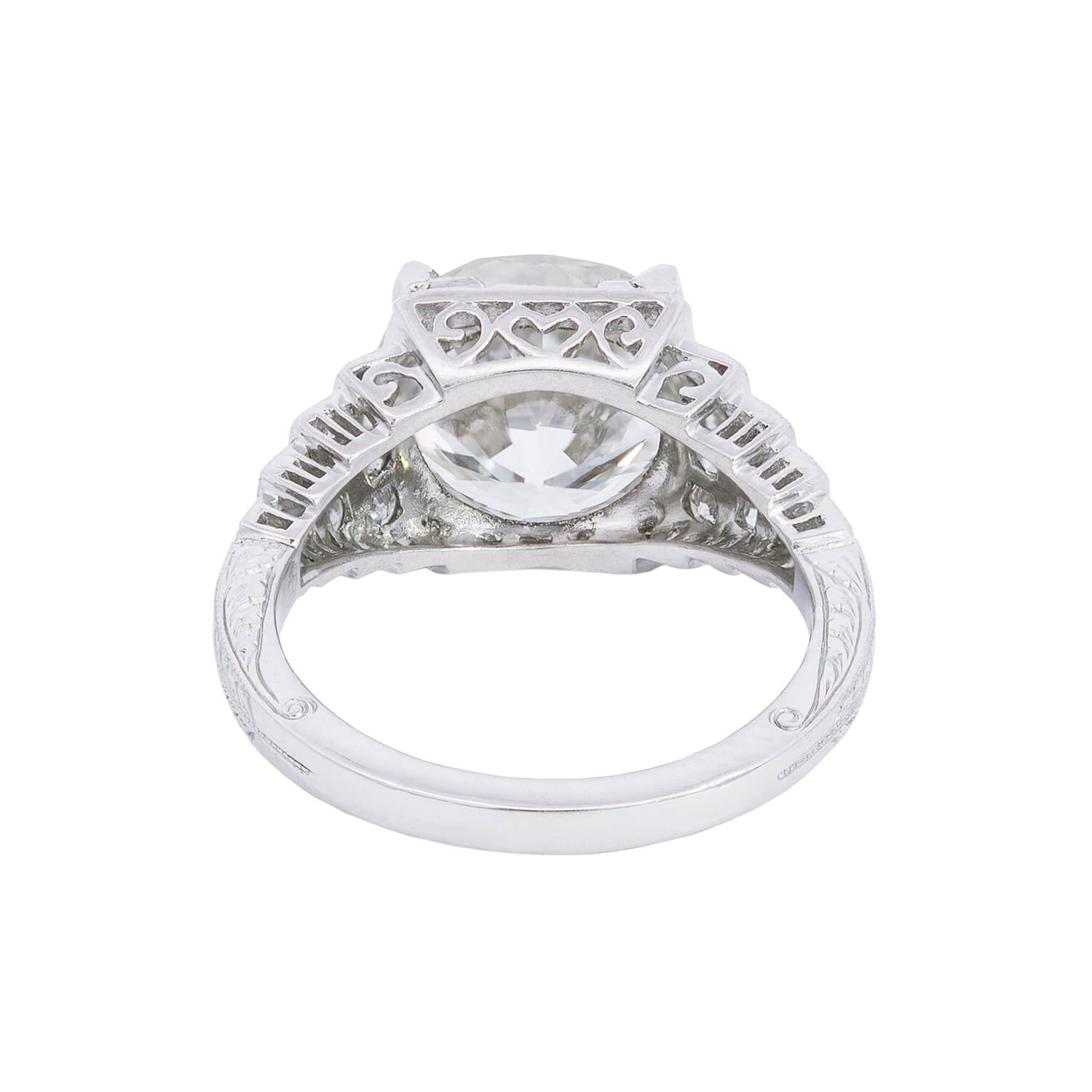 Art Deco Platinum Diamond Engagement Ring 5.09ct Center Stone - Vintage Wedding Ring for Her, Anniversary Gift, Luxury Bridal Jewelry - Perfect for Proposals, Weddings & Special Occasions