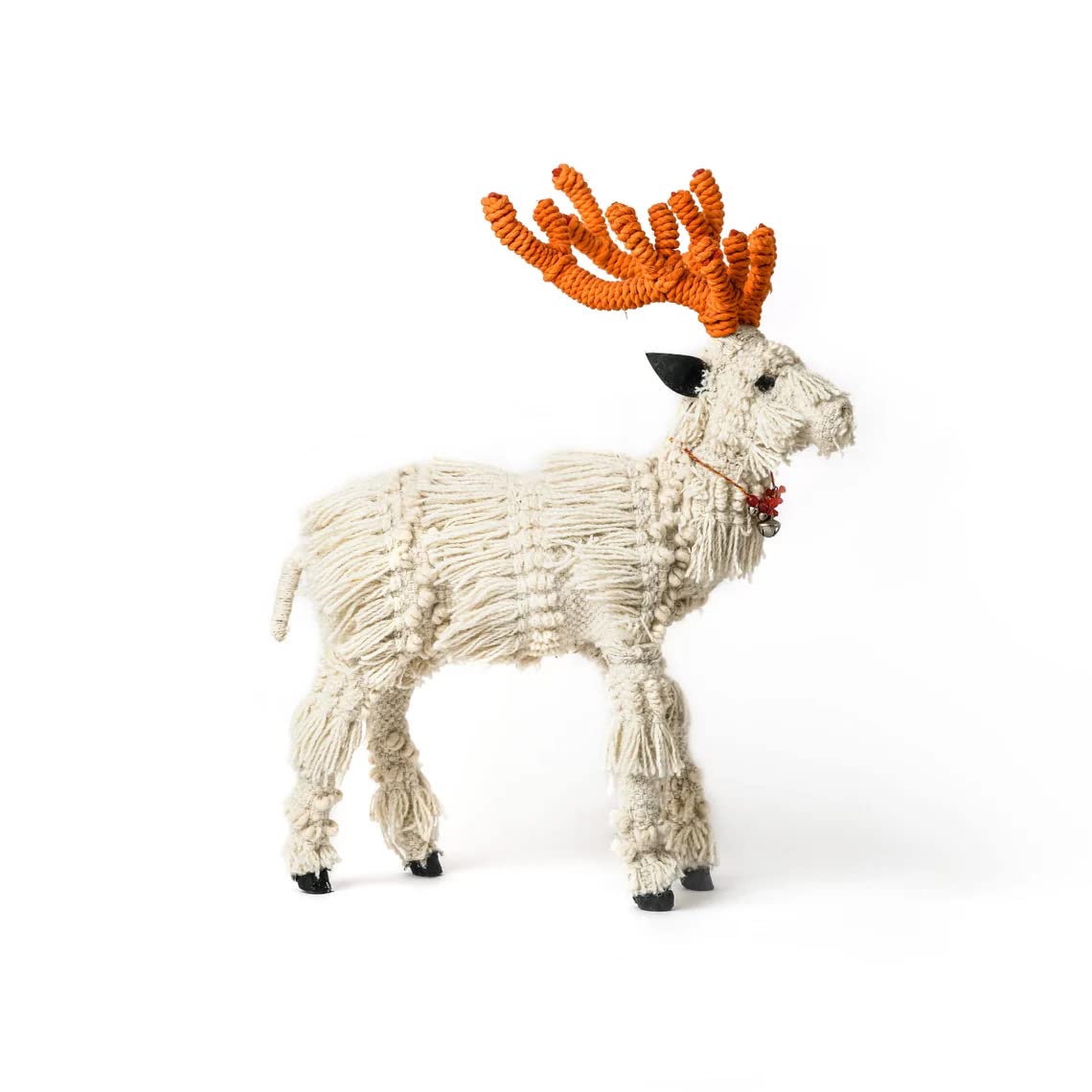 Unique Handmade Paper Mache Reindeer Figurine - Christmas Table Decor, Holiday Party Supplies, Xmas Home Decoration | Perfect for Mantel Displays, Gift Exchanges & Festive Centerpieces