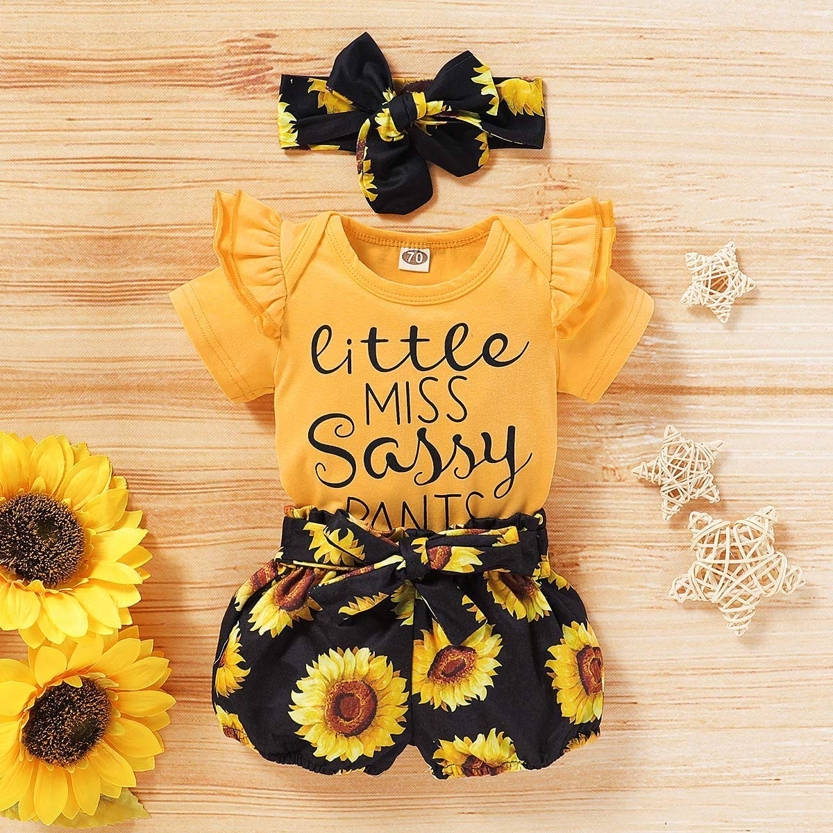 Adorable Newborn Baby Girl Clothes Set - Cute Ruffle Romper with Matching Headband | Summer Outfits for Infants | Perfect for Photoshoots, Parties & Daily Wear