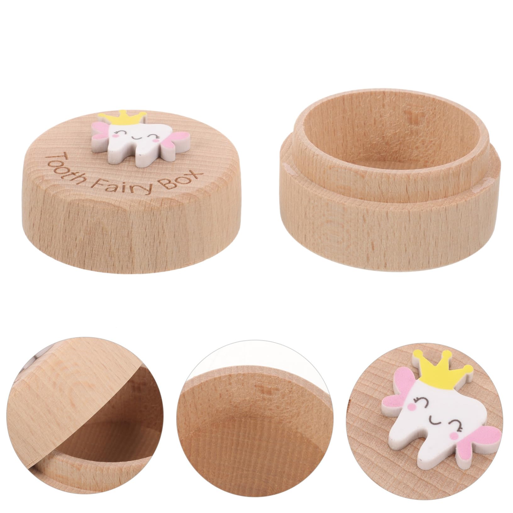 ERINGOGO Wooden Tooth Box for Kids - First Tooth Keepsake Holder, Baby Tooth Storage Case - Perfect for Baby Showers, First Tooth Milestones & Memory Keeping