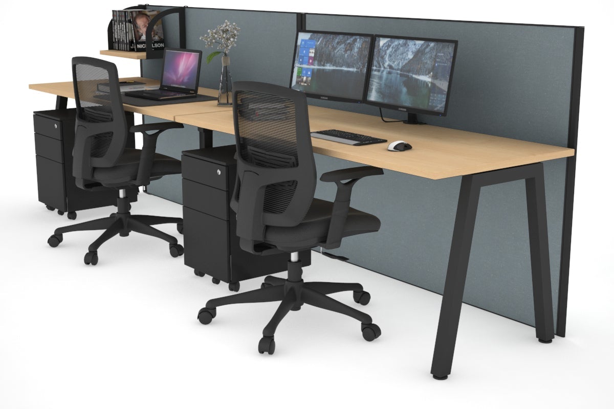 Horizon Quadro 2-Person Standing Desk | 1600L x 700W Adjustable Height Office Workstation | Perfect for Shared Workspaces & Home Offices