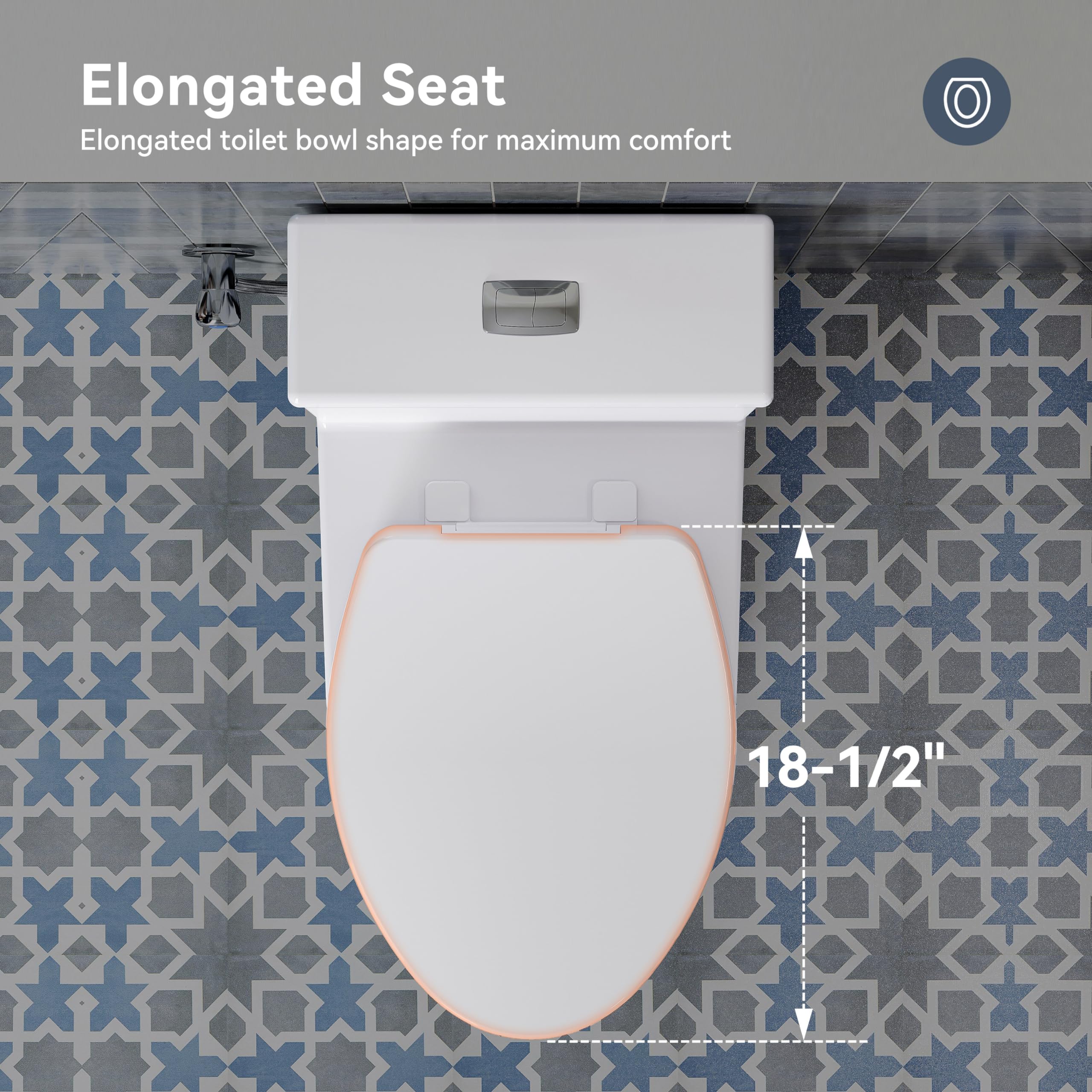 HOROW T0350W ADA Compliant One Piece Toilet - 17