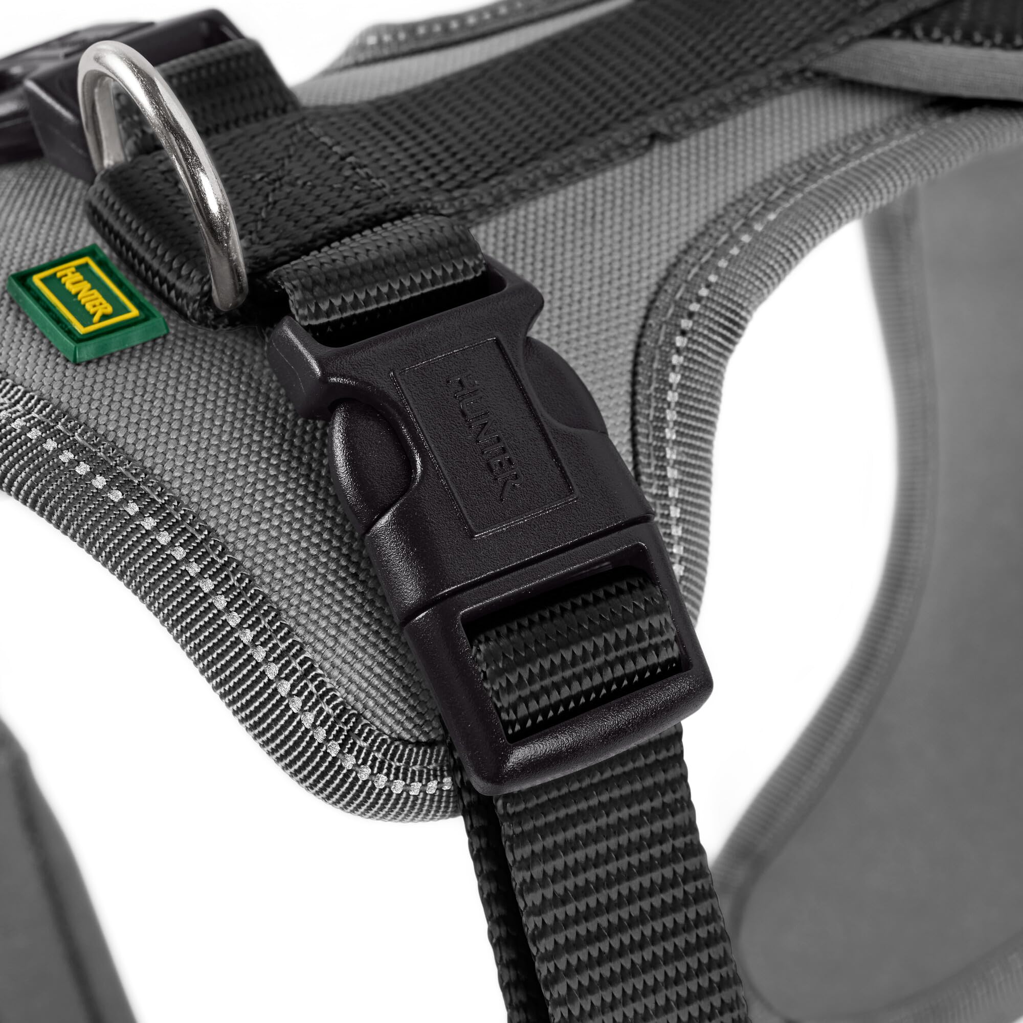 HUNTER Neoprene Dog Harness for Large Dogs - X-Large Size, Black/Grey - Adjustable & Comfortable Pet Vest for Walking, Hiking & Outdoor Adventures