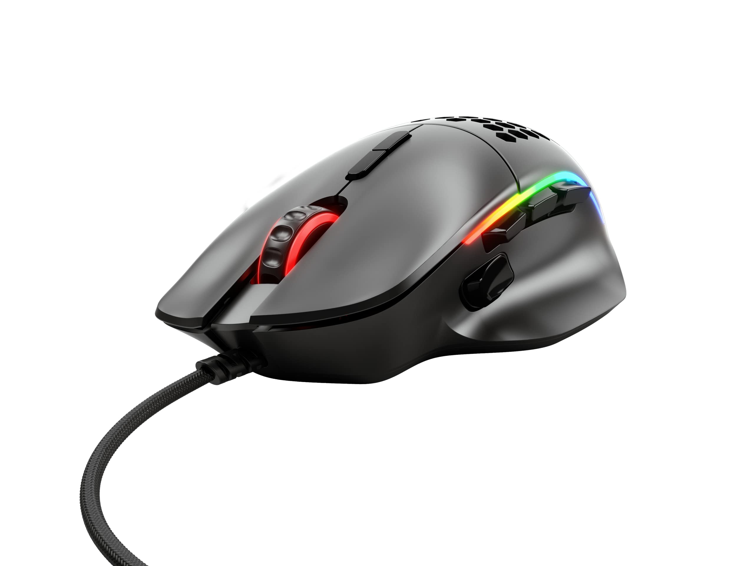 Glorious Model I Wired Gaming Mouse - 69g Ultra Lightweight, 2 Swappable Buttons, RGB Lighting, PTFE Feet, 9 Programmable Buttons, Ergonomic Side Thumb Rest - Black - Perfect for FPS, MOBA & MMO Gaming, Esports & Office Work