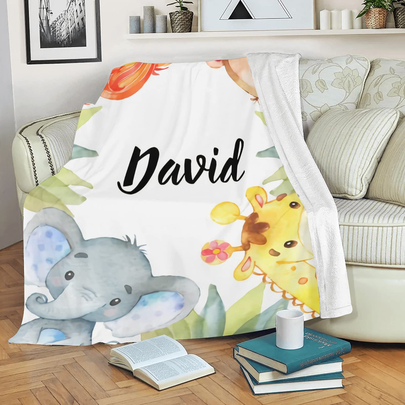 Personalized Baby Name Blanket - Custom Embroidered Soft Blanket for Newborns | Perfect Baby Shower Gift for Boys & Girls | Nursery Decor & Keepsake | Ideal for Cuddling, Photo Props & Special Occasions