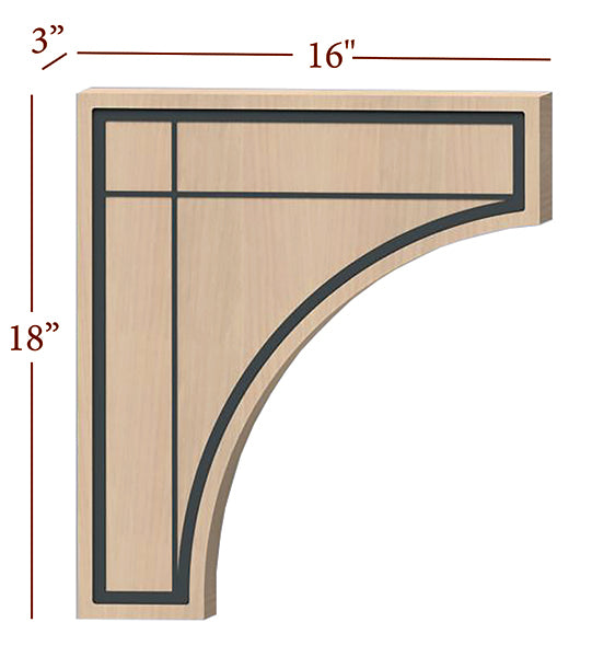 Fast Snap Hood Corbel - Farmhouse Modern Metal Inlay Bracket 18x16x3 - Perfect for Kitchen Cabinets, Shelves & Rustic Home Decor