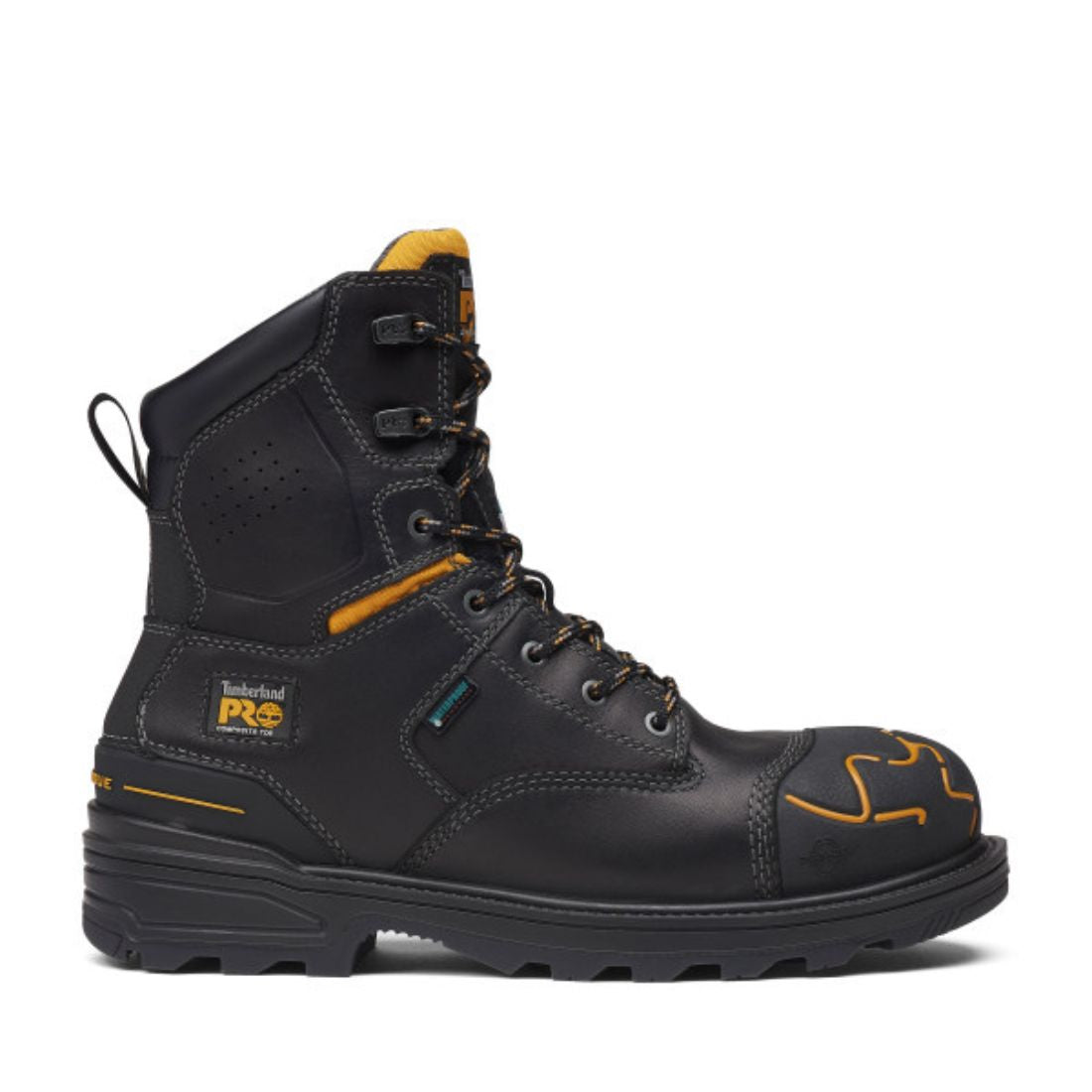Timberland PRO Magnitude Men's 8 Inch Waterproof Steel Toe Work Boots - Black TB0A5M5X001 | Slip Resistant Safety Shoes for Construction, Warehouse & Outdoor Work