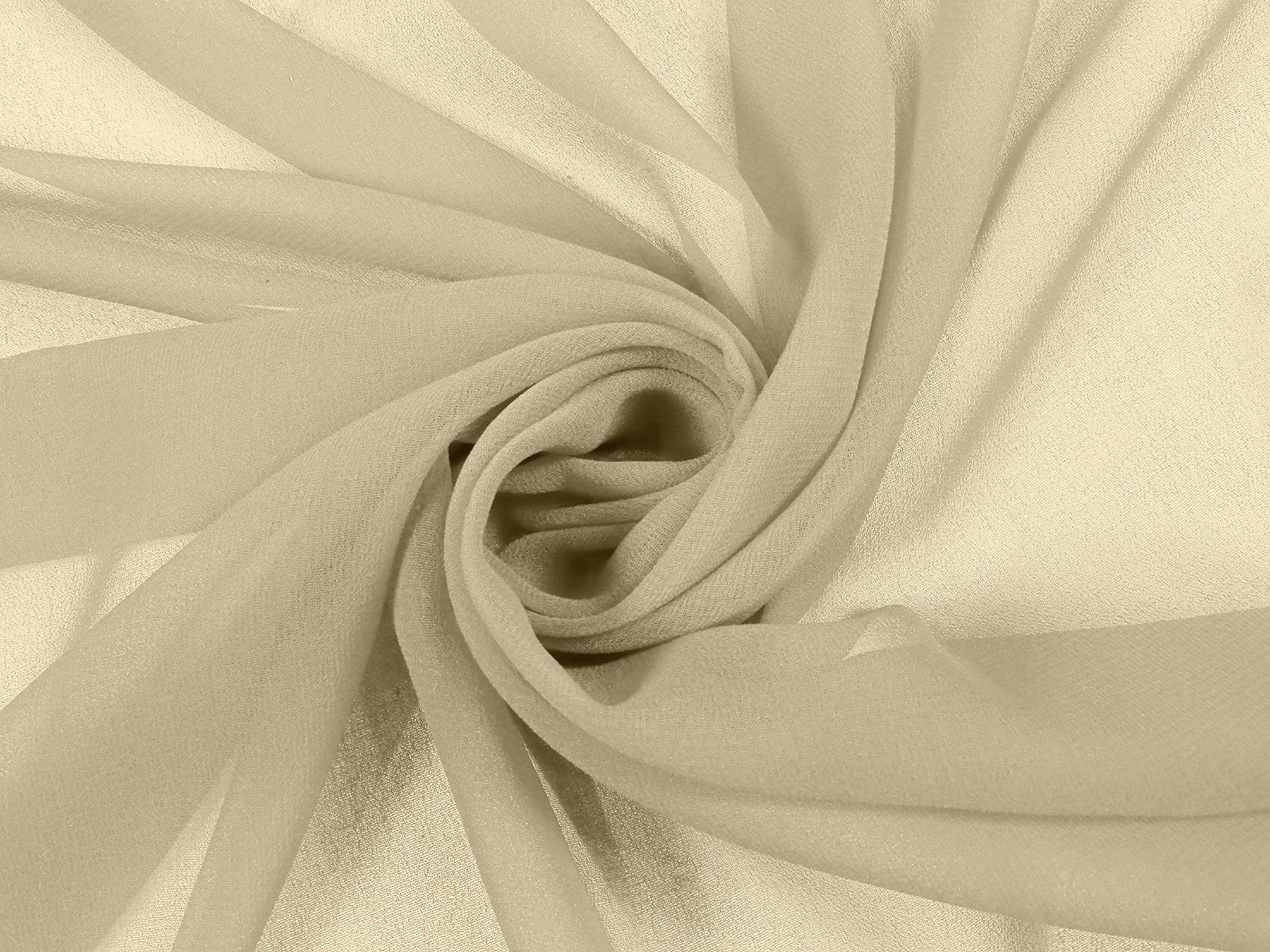 Soimoi Off White Viscose Georgette Fabric by The Yard - 40 Inch Wide Solid Sewing Material for DIY Clothing, Dresses, Scarves & Home Decor Projects