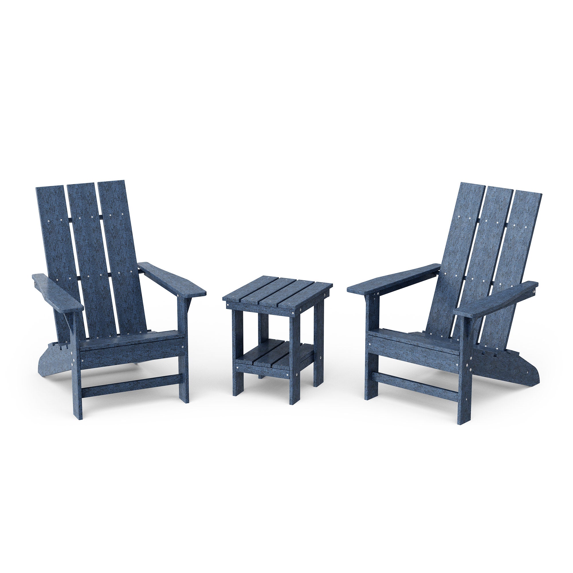 Freedom 3-Piece Modern Adirondack Chair Set with Side Table - Outdoor Patio Furniture for Backyard, Garden & Poolside Relaxation