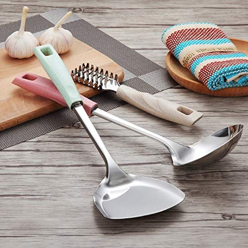 Premium 9-Piece Stainless Steel Kitchen Utensil Set with Stand - Includes Slotted Turner, Ladle, Skimmer, Serving Spoon, Pasta Server, Egg Whisk - Durable Cooking Tools for Baking, Frying, Serving & Everyday Kitchen Use