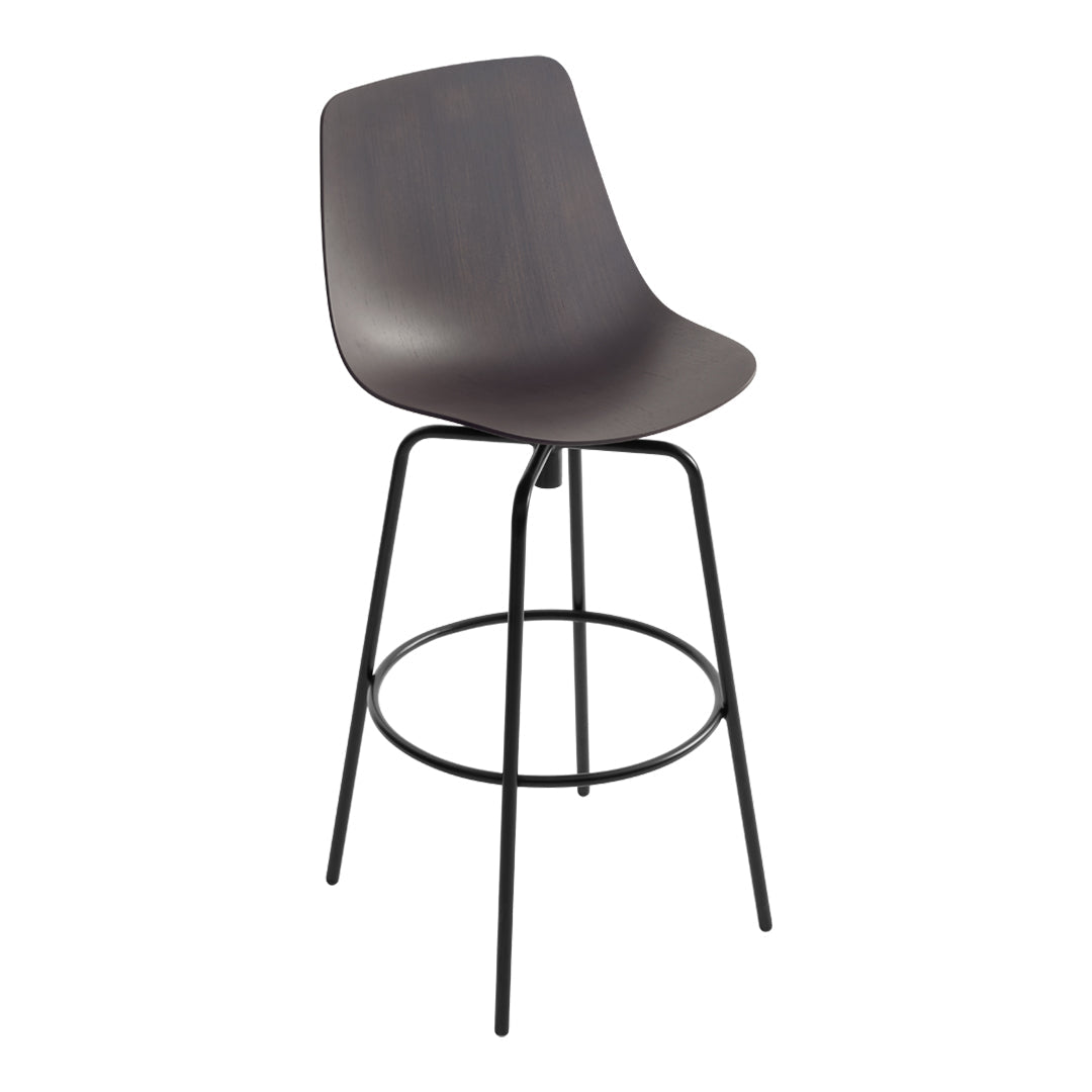 Clean Cut Barstool with Swivel Base - Modern Kitchen & Bar Stool for Home, Restaurant, and Cafe Use