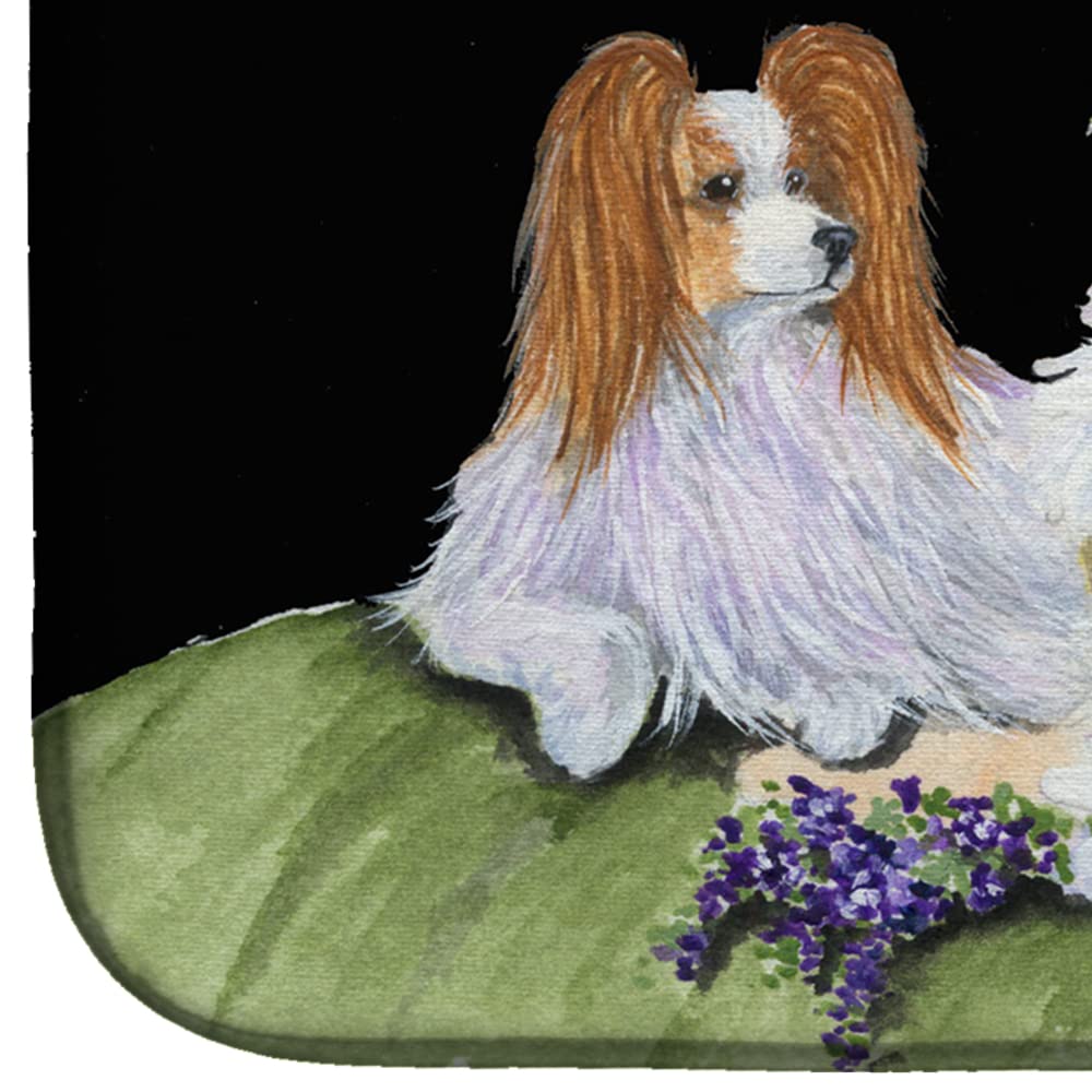 Absorbent Papillon Dish Drying Mat for Kitchen Counter - 14x21 Inch Multicolor Drainer Pad | Perfect for Countertop Protection & Utensil Drying