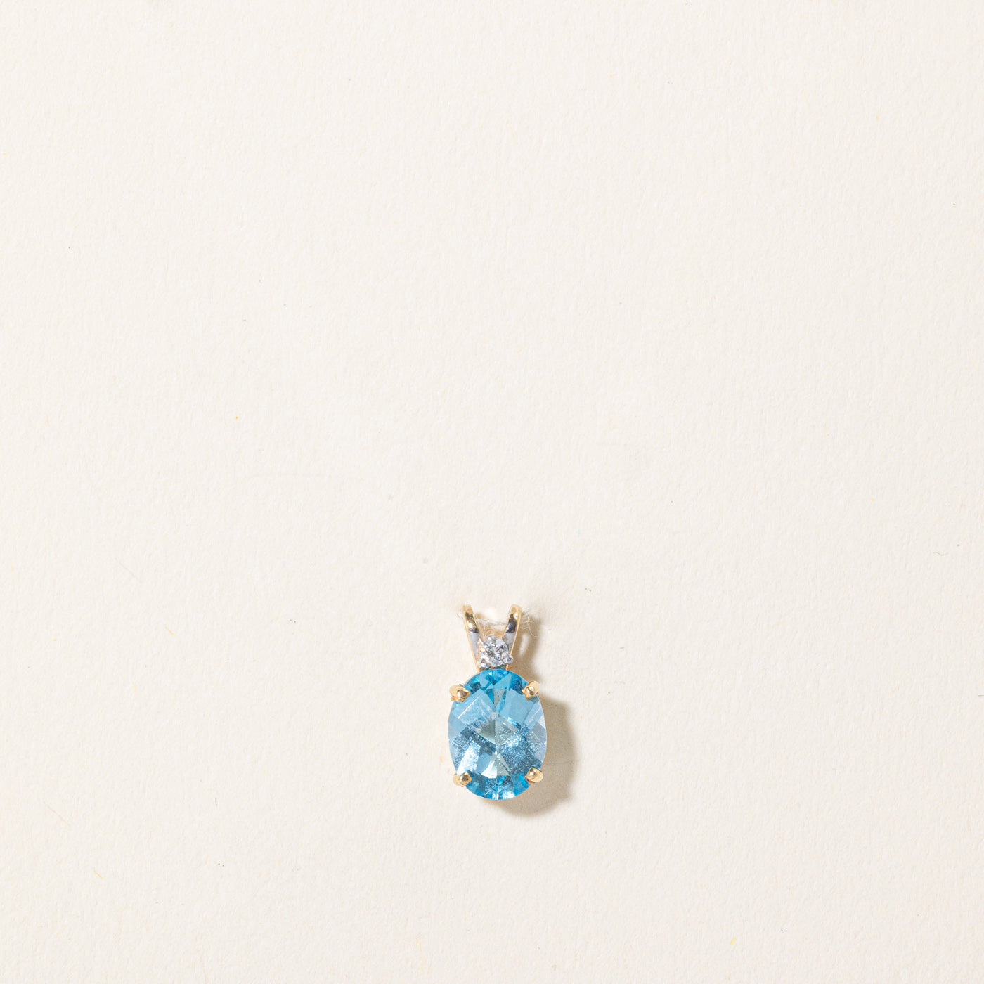 1.00ct Blue Topaz & 0.02ct Diamond Pendant Necklace - Sterling Silver Jewelry for Women - Perfect Gift for Birthday, Anniversary & Valentine's Day