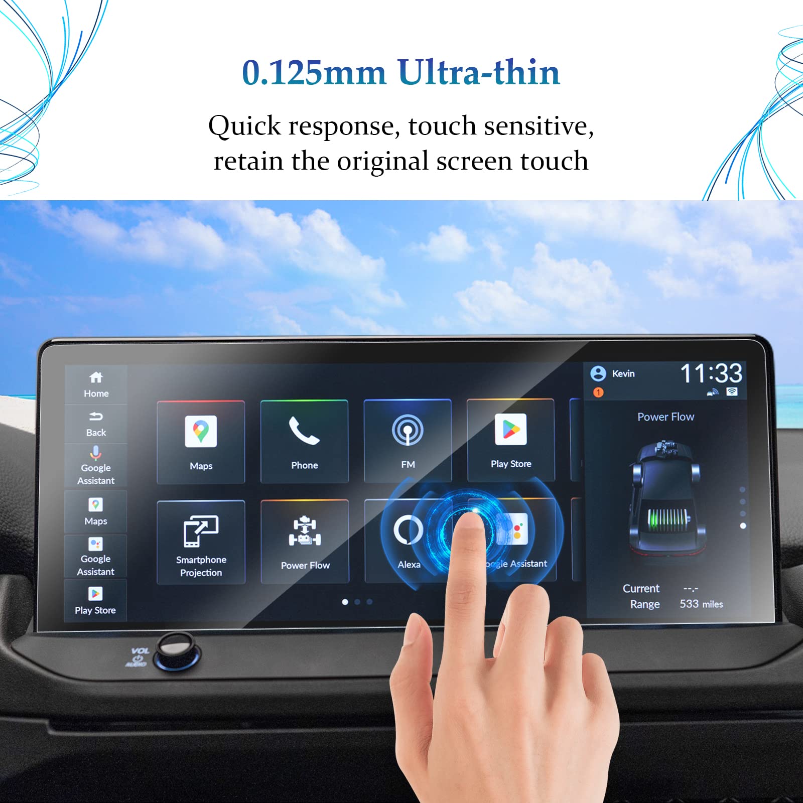 SKTU 2-Pack HD Clear Anti-Scratch Screen Protector for 2023-2025 Honda Accord 12.3