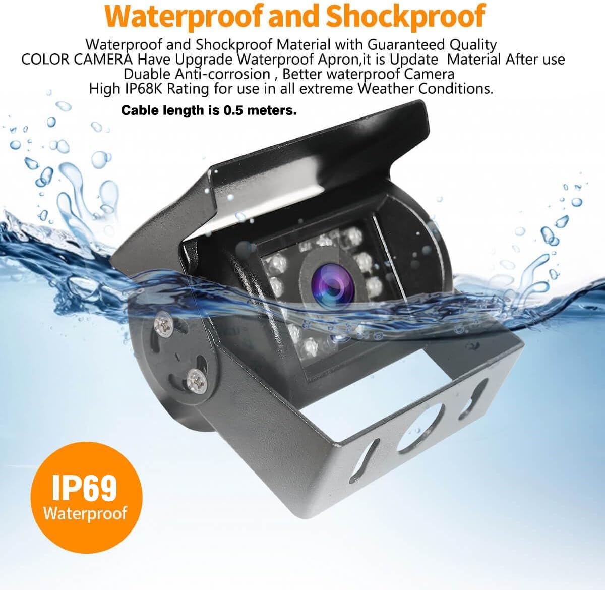 Gofemial 1080P HD Reversing Backup Camera with 4.5