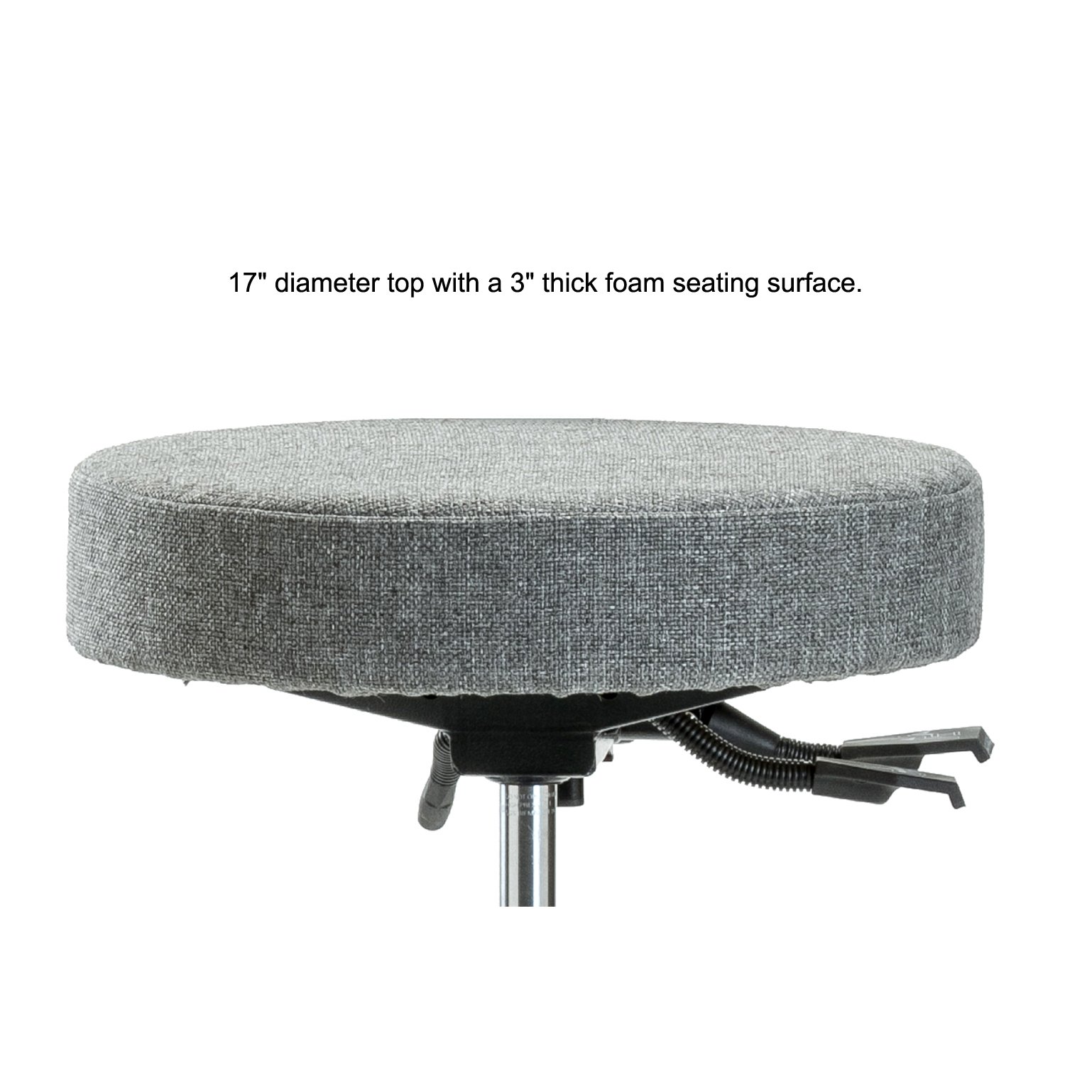 Walter Adjustable Rolling Doctor Stool with Back Support - 300 lb Capacity for Hardwood & Tile Floors | Perfect for Medical Offices, Workbenches & Laboratories | Burgundy Fabric Seat