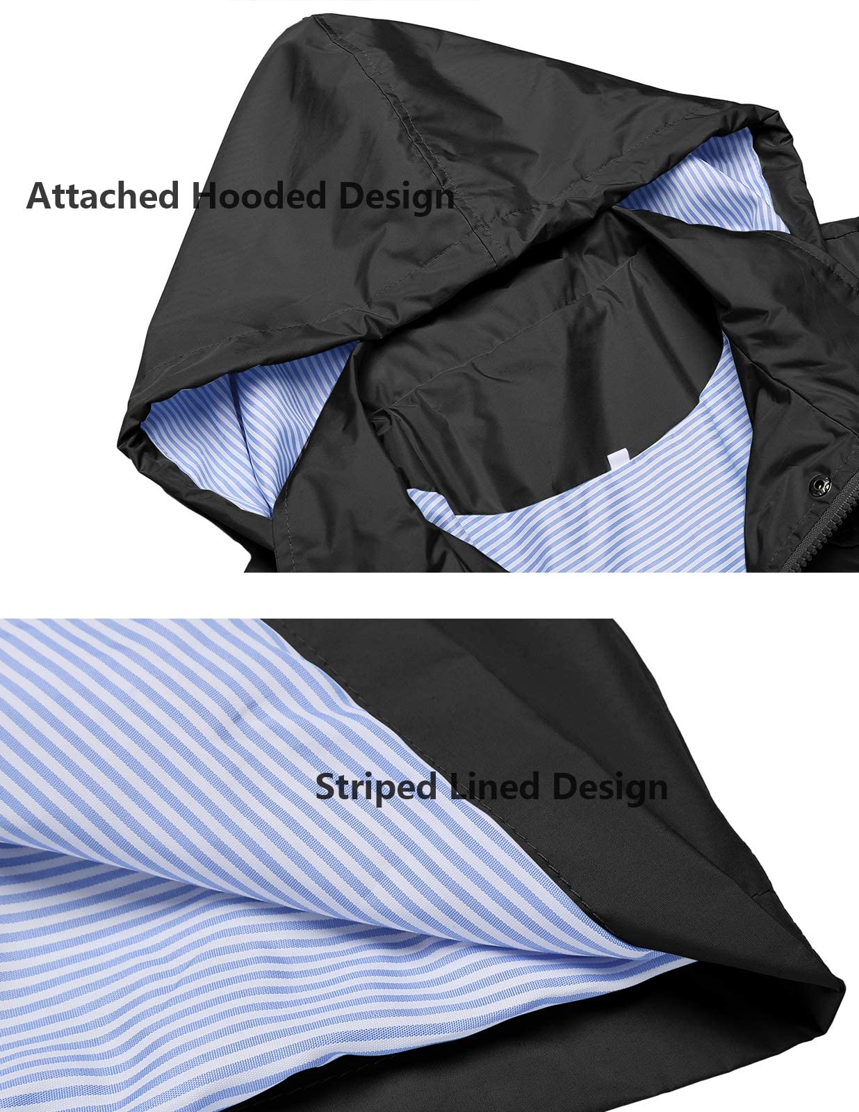 Women's Waterproof Raincoat Windbreaker Jacket - Lightweight Hooded Trench Coat for Outdoor Activities (S-XXL) | Perfect for Hiking, Commuting & Rainy Day Protection