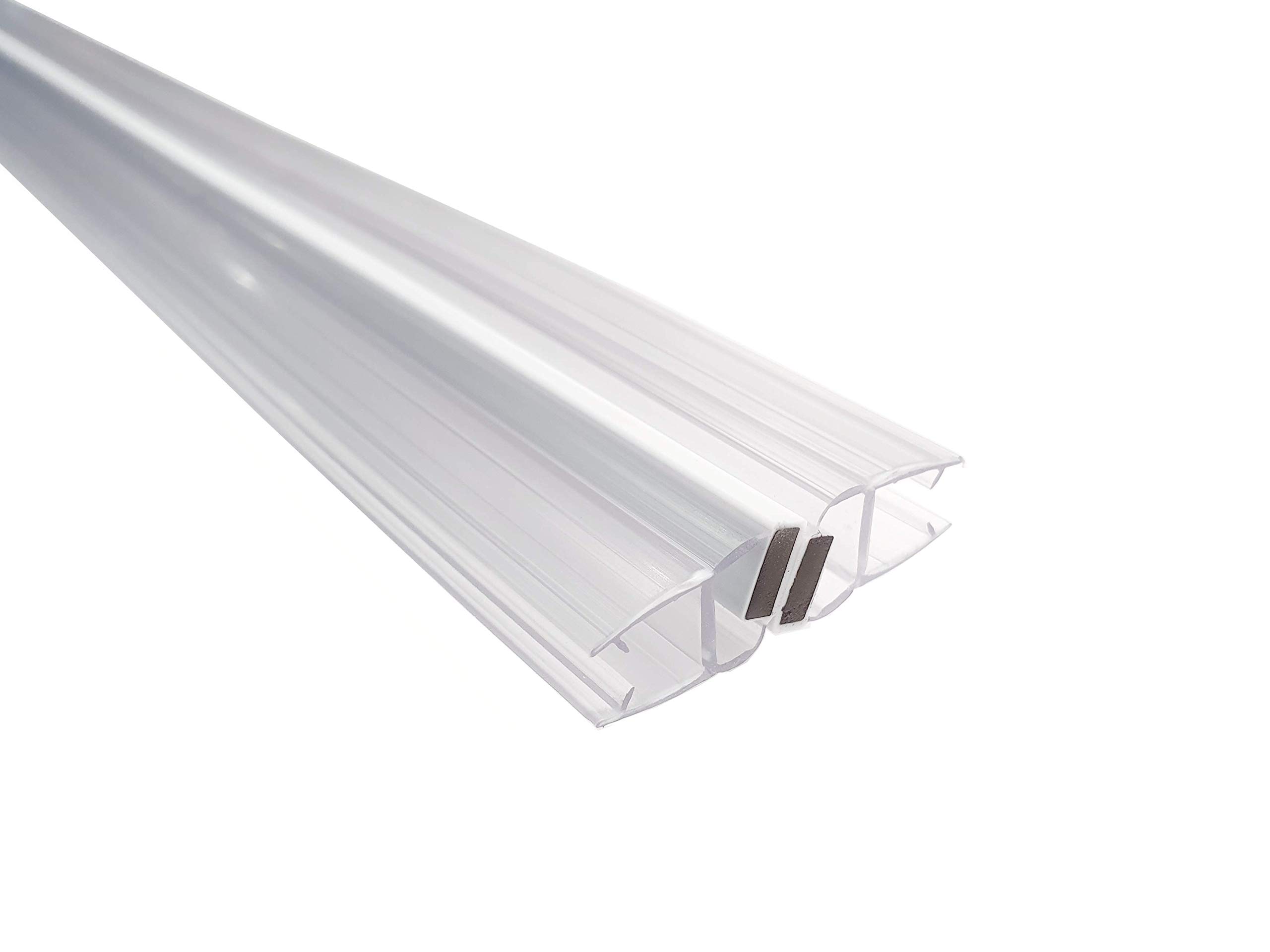 KRISTHAL Universal Magnetic Seal for 135° & 180° Shower Doors - Weatherstrip with Magnetic Strip for 6mm & 8mm Glass - 200cm Length (Model 008CW for 8mm Glass) - Perfect for Bathroom & Shower Enclosure Leak Prevention