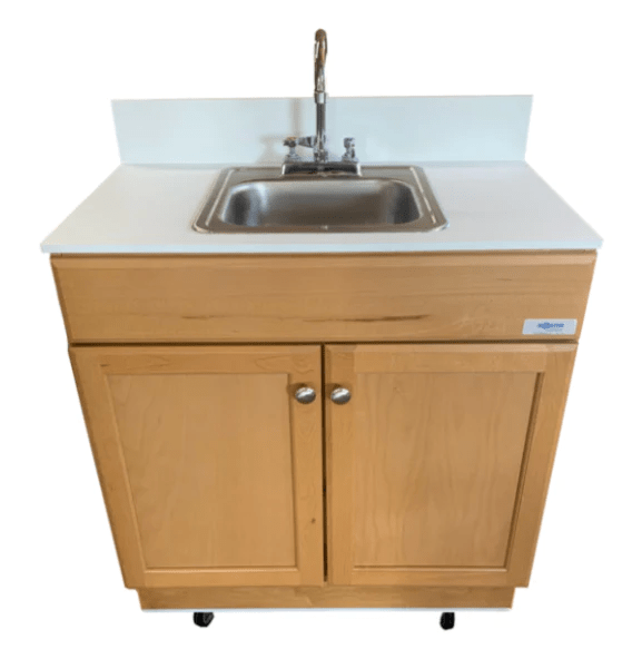 Portable Sink with Cabinet - White, Gray or Maple Finish | 38