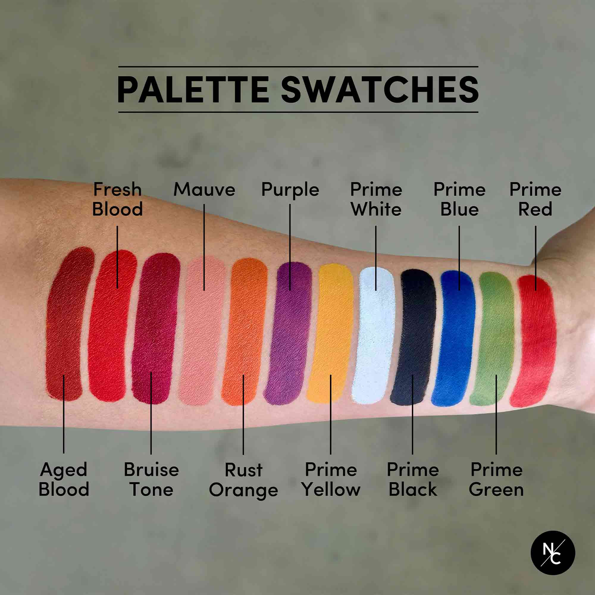 12 Color FX Water Activated Palette - Professional Face & Body Paint for Halloween, Cosplay & Theater - Safe for Kids & Adults - Easy to Use & Wash Off