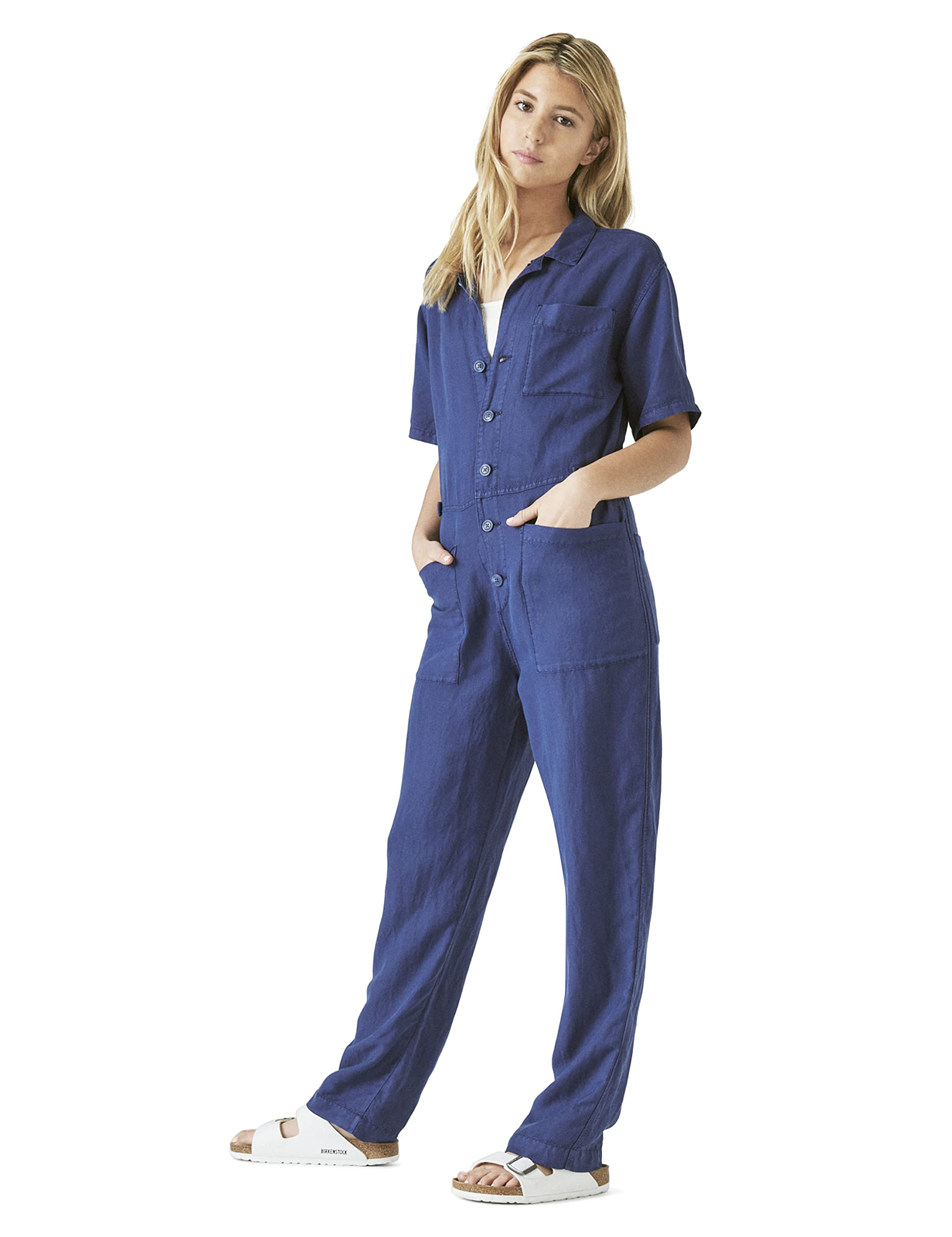 Lucky Brand Women's Denim Jumpsuit - Stylish Casual Romper for Everyday Wear | Perfect for Outings, Dates & Summer Fashion