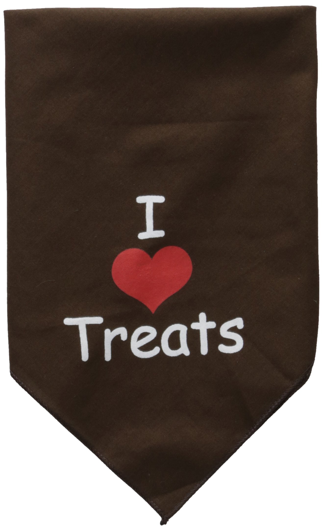 Pet Bandana for Dogs - 'I Love Treats' Screen Printed Design, Cocoa Small - Perfect for Pet Parties, Holidays & Daily Walks