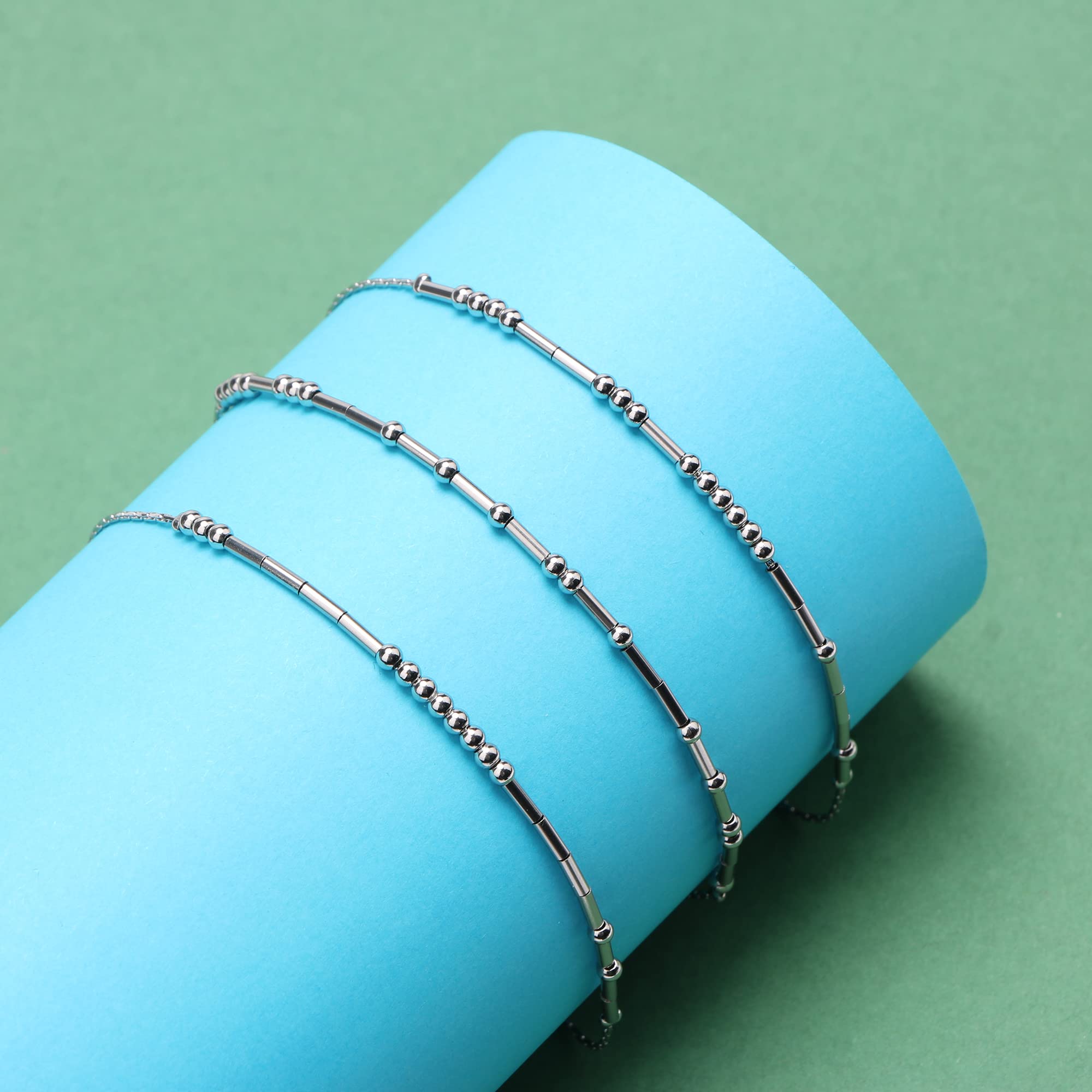 Morse Code Ankle Bracelet for Women - Adjustable Silver Anklet Jewelry, Unique Birthday Gift for Her, Friendship Bracelet for Everyday Wear & Special Occasions