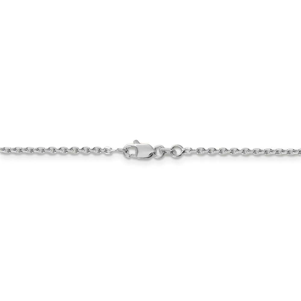14K White Gold 1.65mm Solid Diamond-Cut Cable Chain Anklet Bracelet for Women - Elegant Ankle Jewelry for Parties, Weddings & Everyday Wear