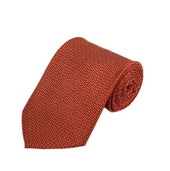 Printed Tie - Gold & Red H Pattern - Elegant Necktie for Men - Perfect for Weddings, Business Meetings & Formal Events