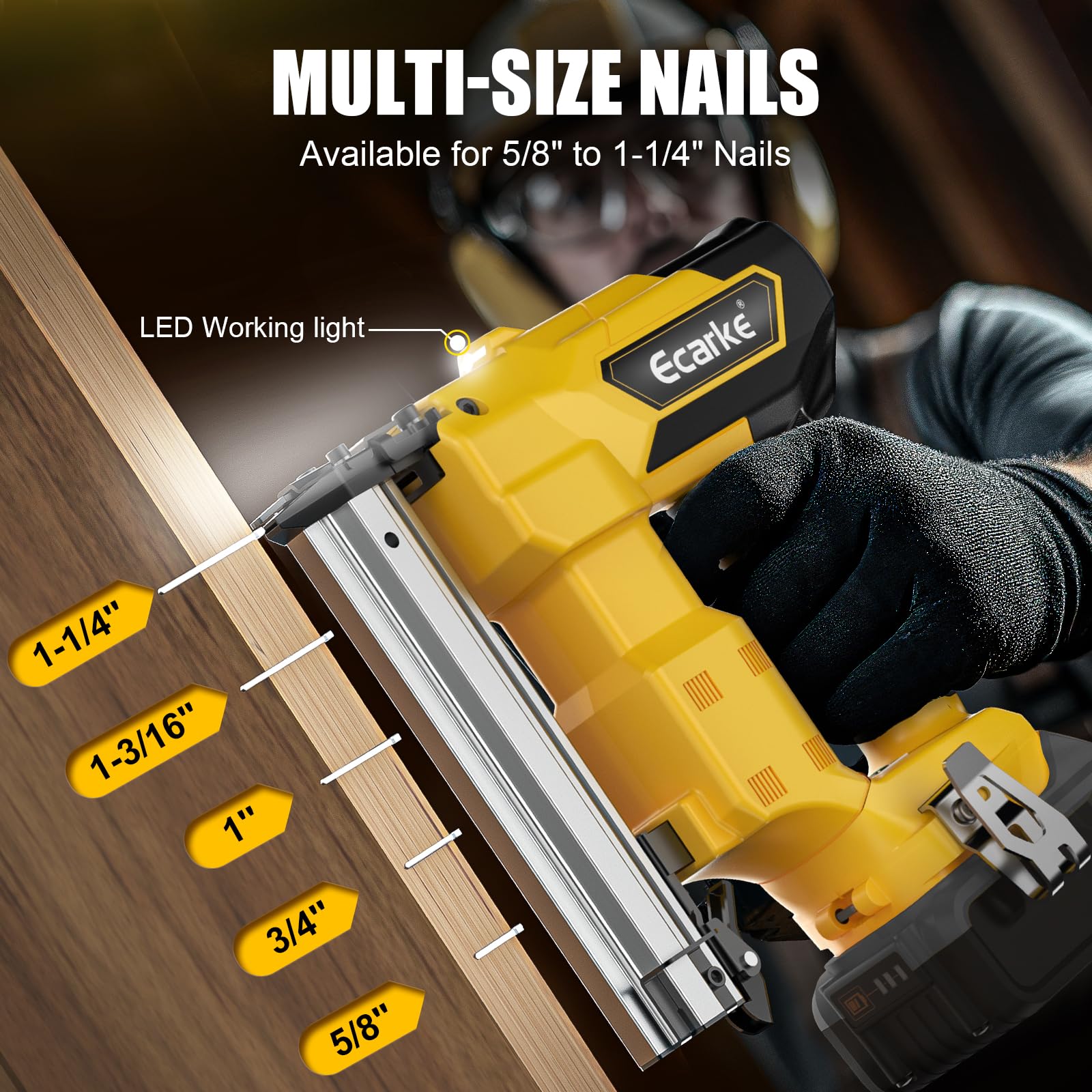 DEWALT 20V Brushless Cordless 18 Gauge Brad Nailer - 1000 Nails Included, 5/8