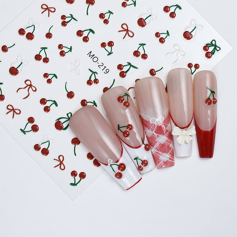 3D Nail Stickers MO 219 - Self-Adhesive Nail Art Decals for Women - Perfect for Parties, Weddings, and Daily Nail Designs