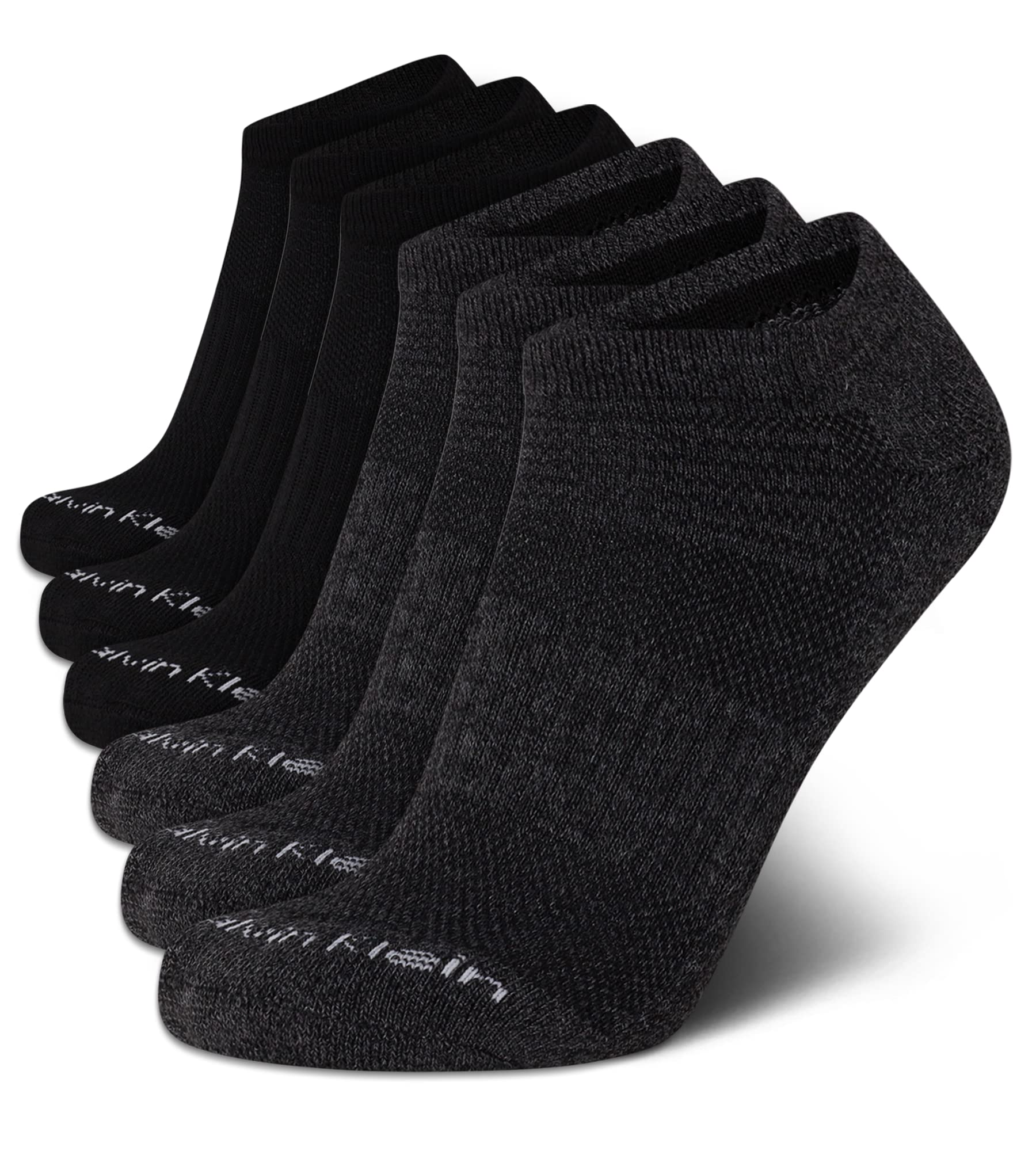 Calvin Klein Men's No Show Ankle Socks 6-Pack - Breathable Low Cut Casual Socks for Running, Gym & Everyday Wear