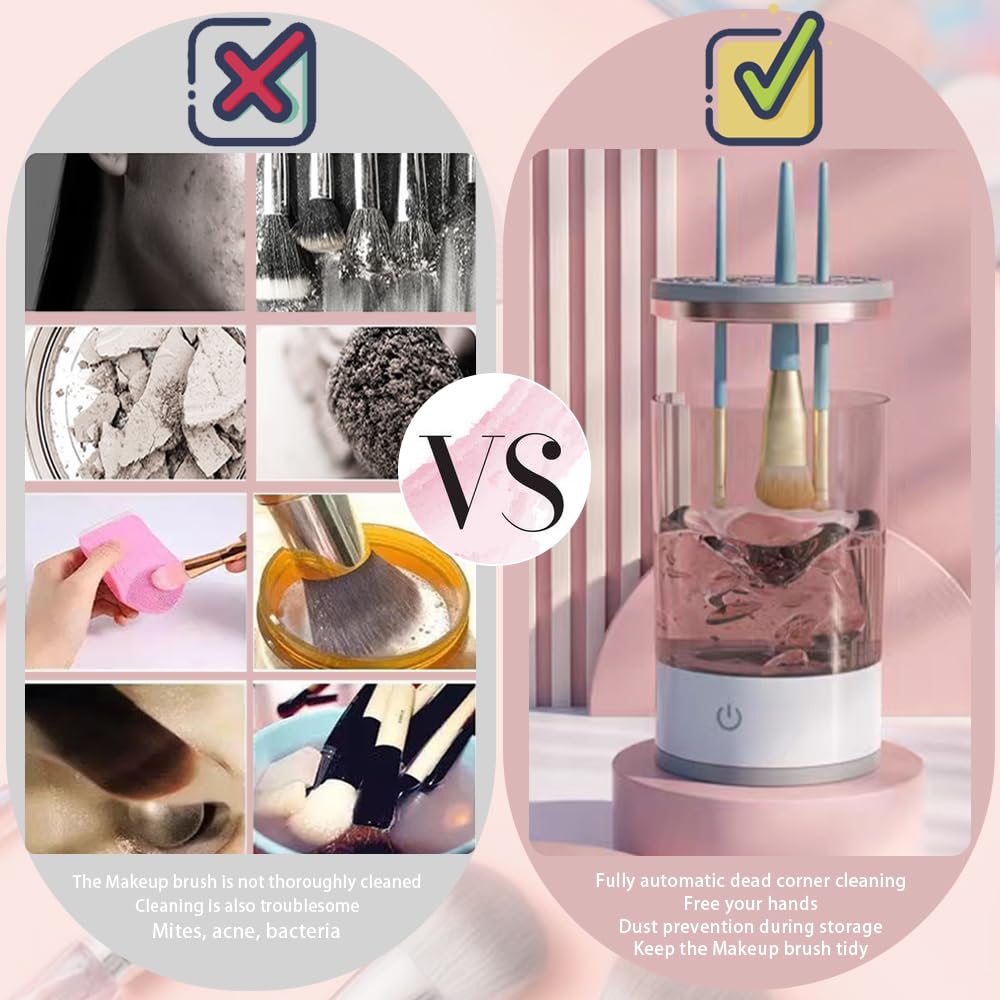 IGIA CYCLONE Makeup Brush Cleaner - Professional Silicone Brush Cleaning Tool for Cosmetics, Foundation, Eyeshadow, and Blush Brushes - Perfect for Home and Salon Use