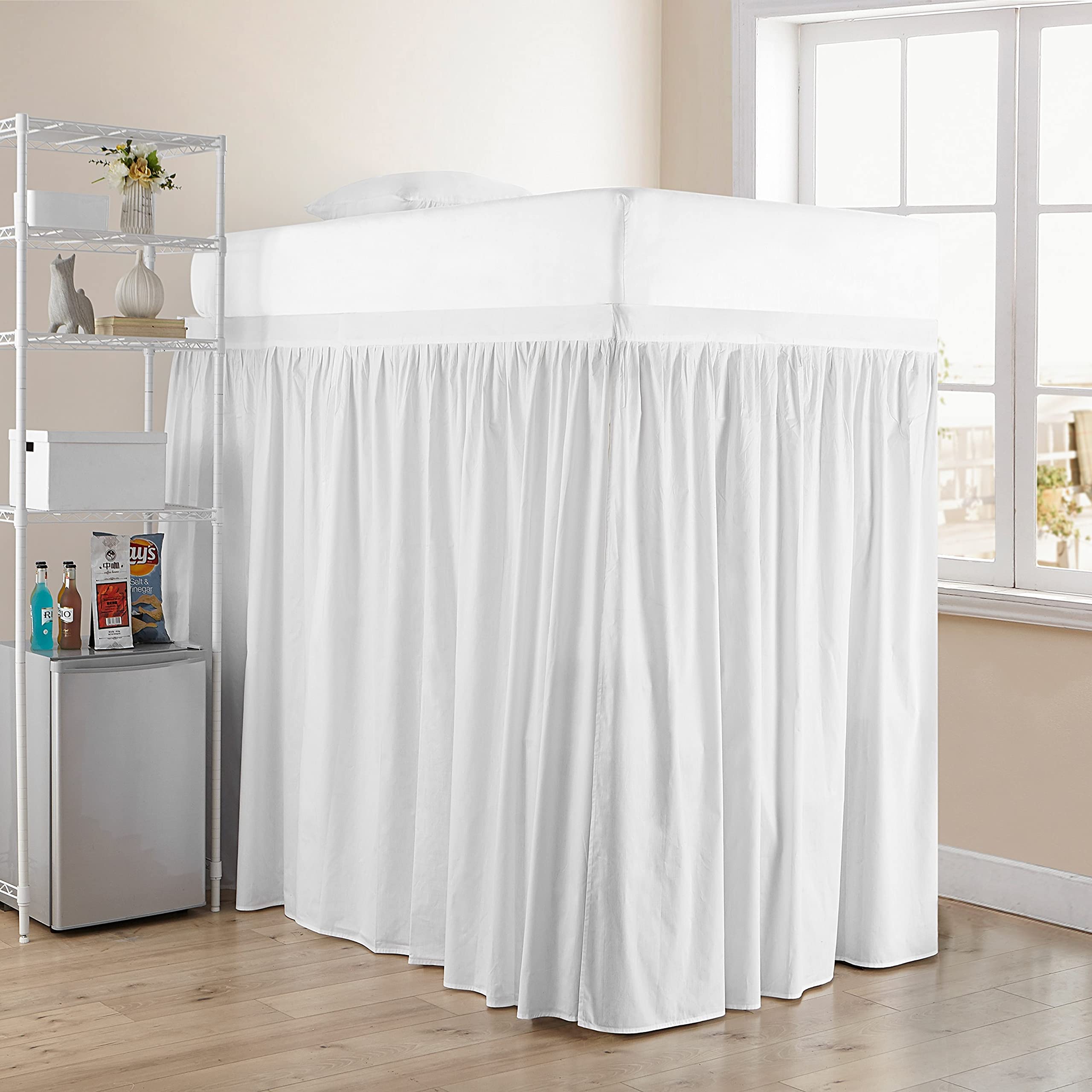 Premium 100% Egyptian Cotton 400-Thread-Count Twin XL Dorm Bed Skirt - 30