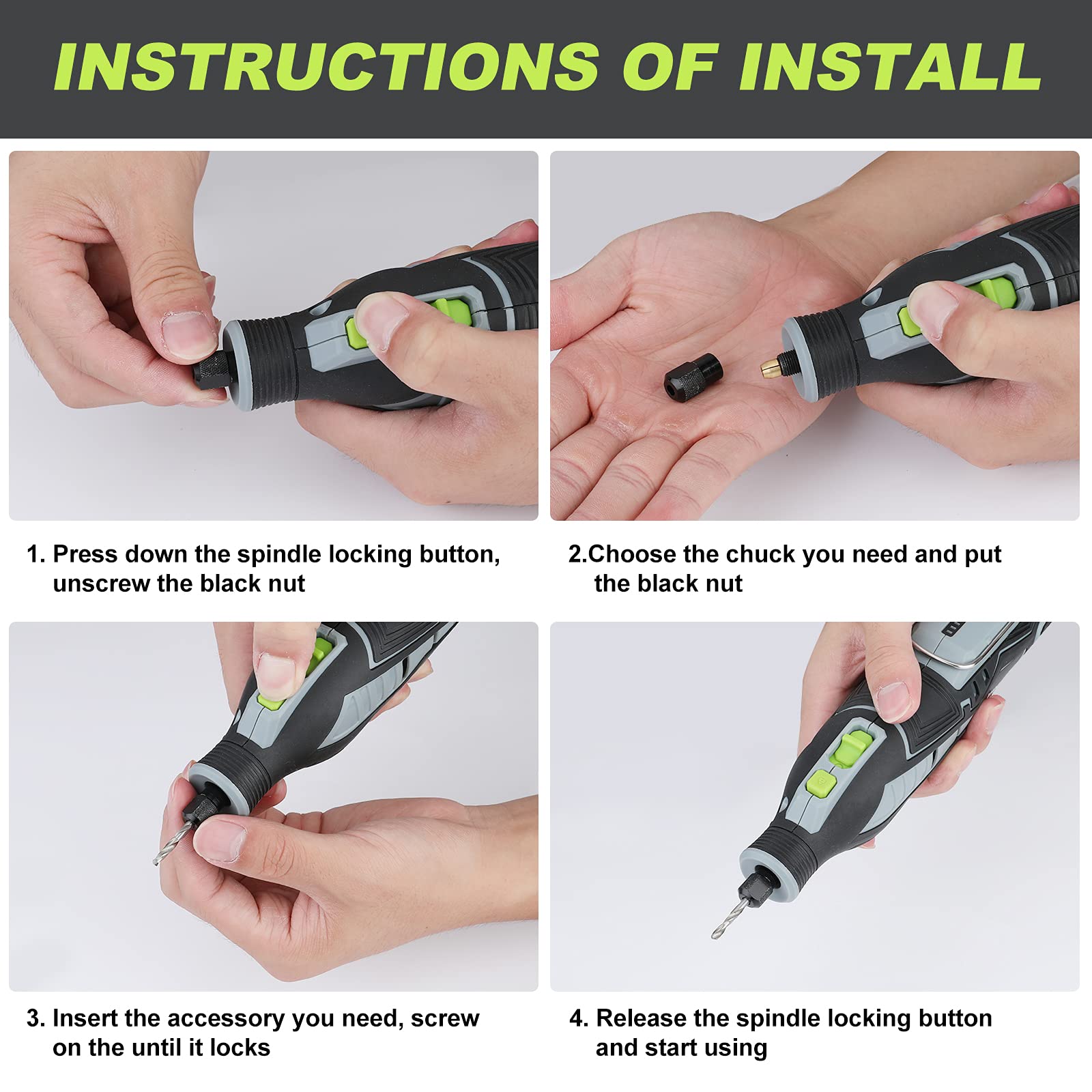 WORKPRO 12V Cordless Rotary Tool Kit with 114+276 Accessories - Multi-Purpose Rotary Tool for DIY, Woodworking, Metal Engraving & Craft Projects - Includes Easy Change Attachments & Storage Case