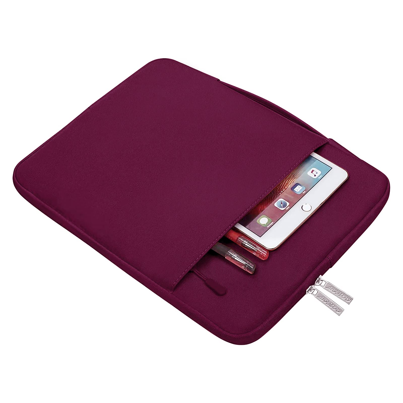 MOSISO 13-14 Inch Laptop Sleeve with Handle - Protective Case Compatible with MacBook Air 13/Pro 13/14, HP, Dell, ASUS, Lenovo Notebooks - Durable Polyester Computer Bag (Burgundy) for Work, School & Travel