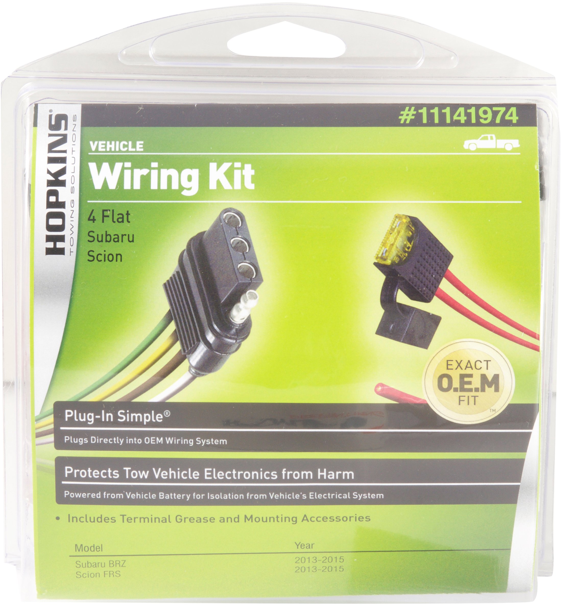 Hopkins 11141974 Plug-In Simple Wiring Kit - Easy Vehicle Trailer Light Connection for Trucks, SUVs & RVs | DIY Installation for Safe Towing