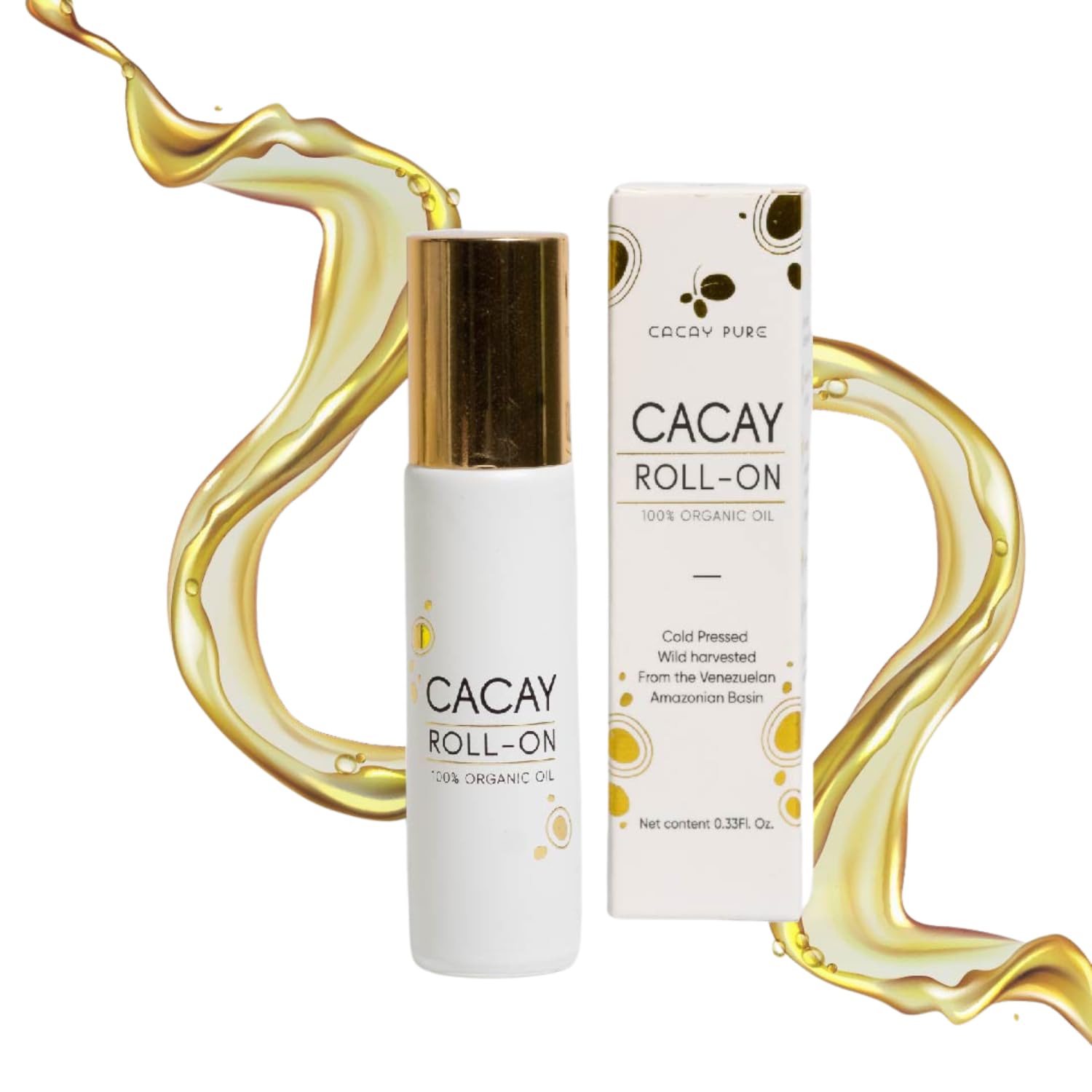 Organic Cacay Oil & Retinol Roll-On Serum for Face, Skin & Hair - Vitamin E Enriched, Antioxidant-Rich Facial Oil for Acne Scars, Hair Growth & Lip Care - Perfect for Nighttime Skincare & Anti-Aging Routine