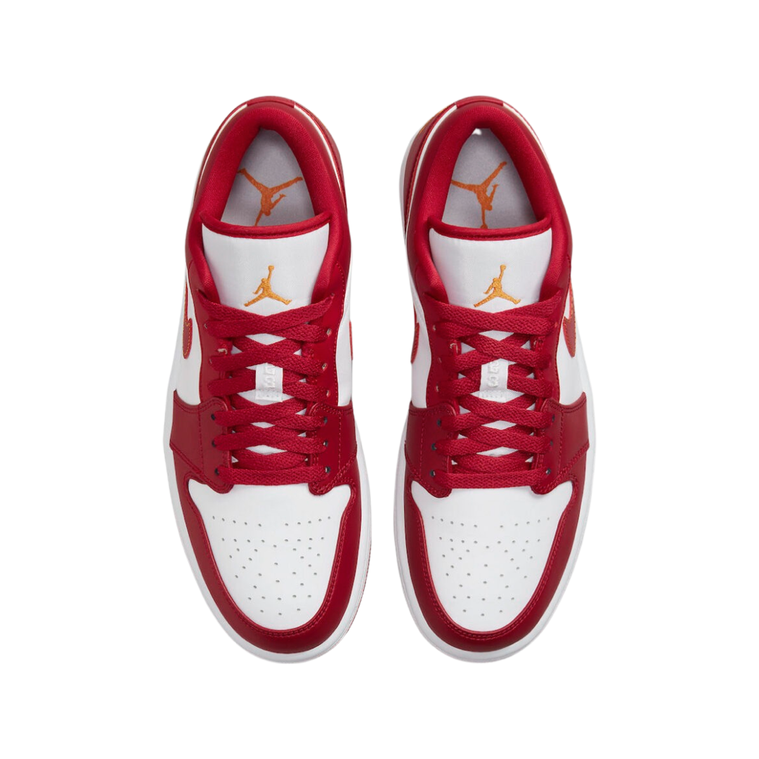 Air Jordan 1 Low Sneakers - Cardinal Red & Taxi White Colorway - Men's Basketball Shoes for Casual Wear & Street Style Fashion