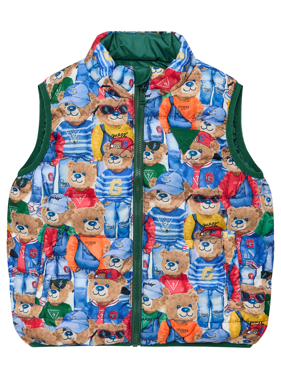 Green Reversible Padded Vest for Women - Lightweight Winter Jacket with Warm Fleece Lining (Size 2-7) | Perfect for Outdoor Activities, Hiking & Casual Wear