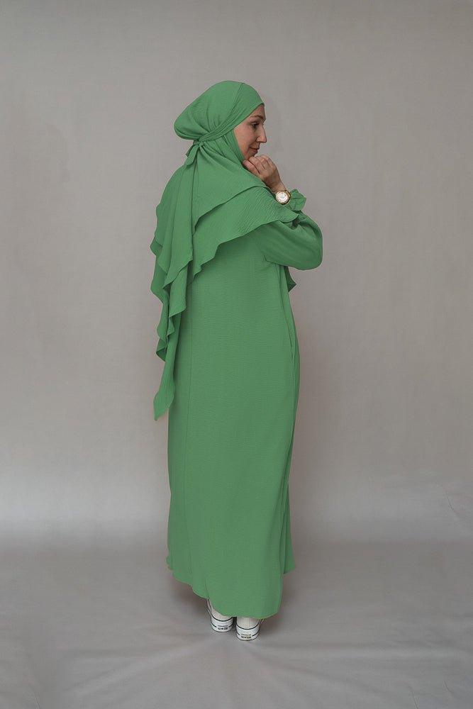 Mint Green Wrinkle-Free Modest Dress with Pockets - Perfect for Church, Weddings & Formal Occasions