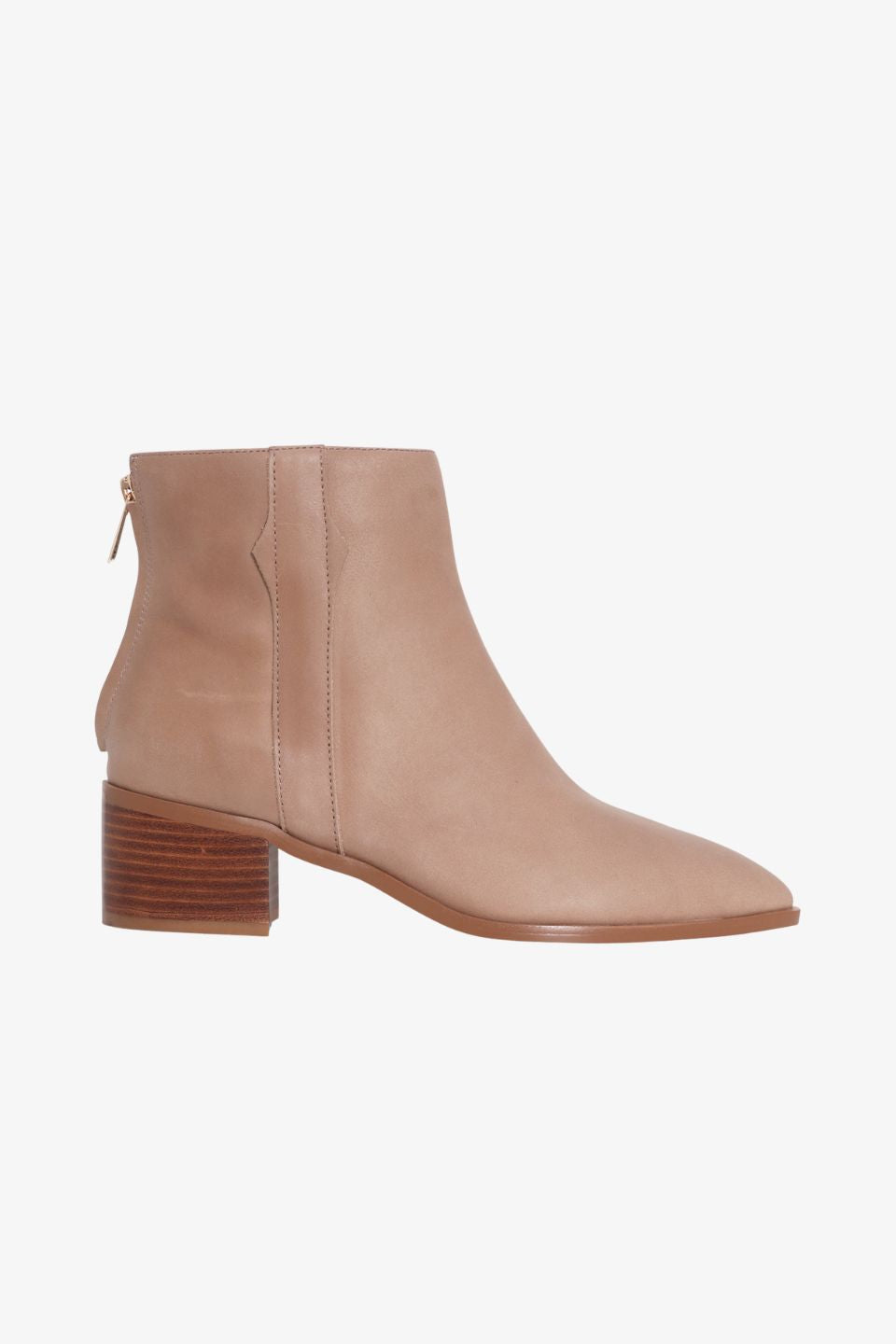 Edith Women's Mushroom Burnished Leather Low Boots - Stylish Ankle Booties for Fall & Winter Fashion, Casual Outings & Office Wear