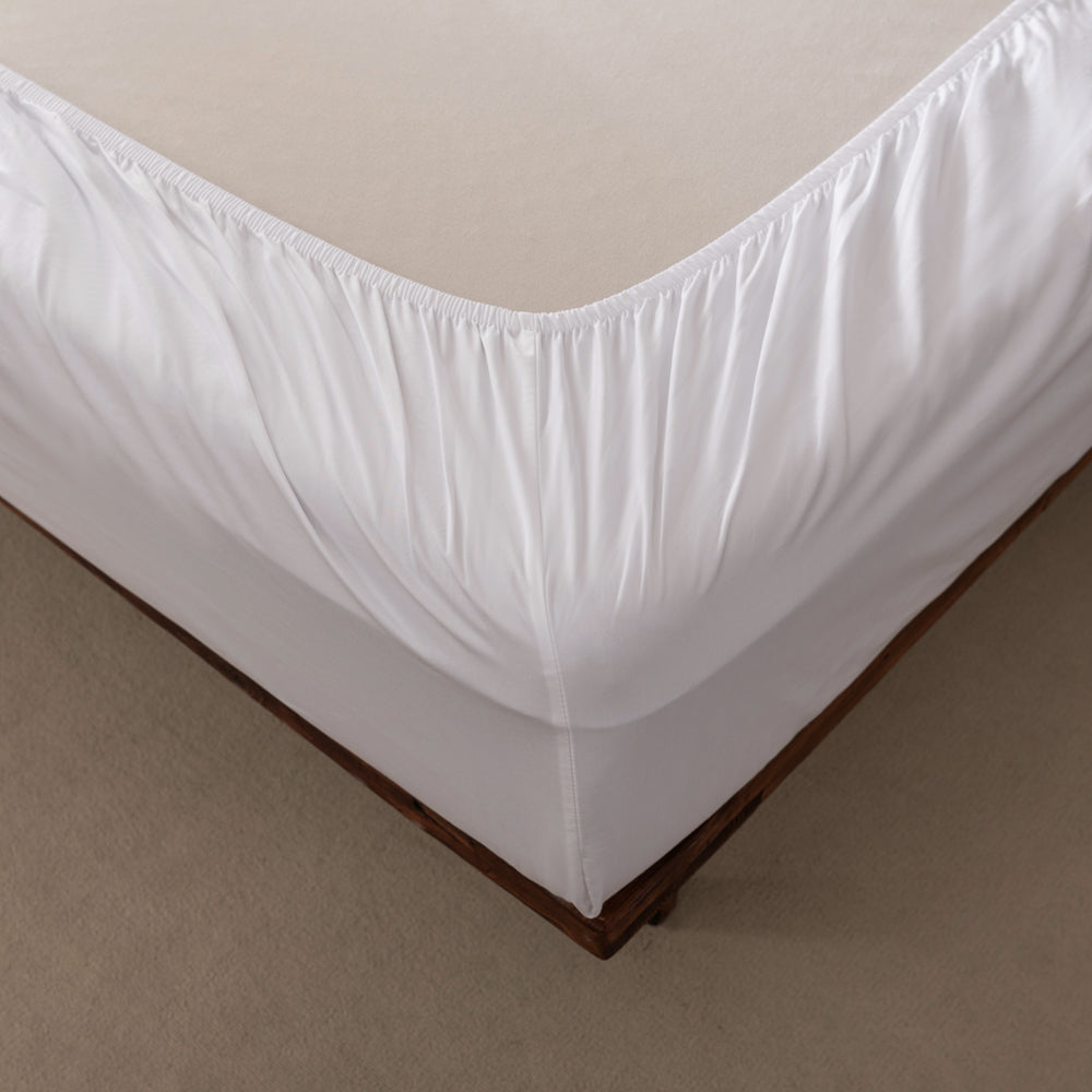 Premium 400 Thread Count Casey Cotton Sheet Set - King Size (50cm) - Soft & Breathable White Bedding for Ultimate Comfort - Perfect for Master Bedrooms, Guest Rooms & Luxury Hotels
